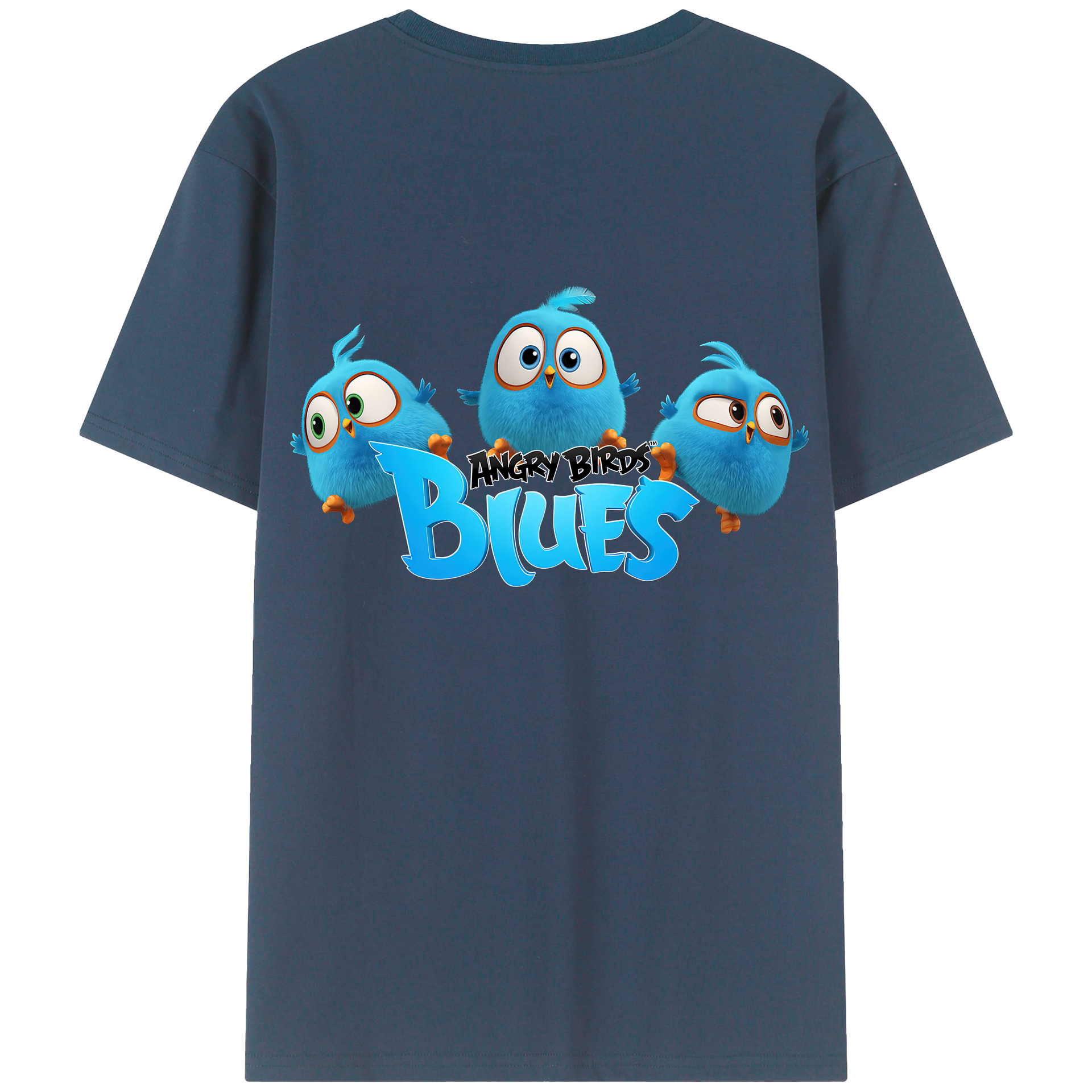 （画像用） Angry Birds アングリーバード 綿100％ メンズ半袖Tシャツ（バックプリント） 通気性