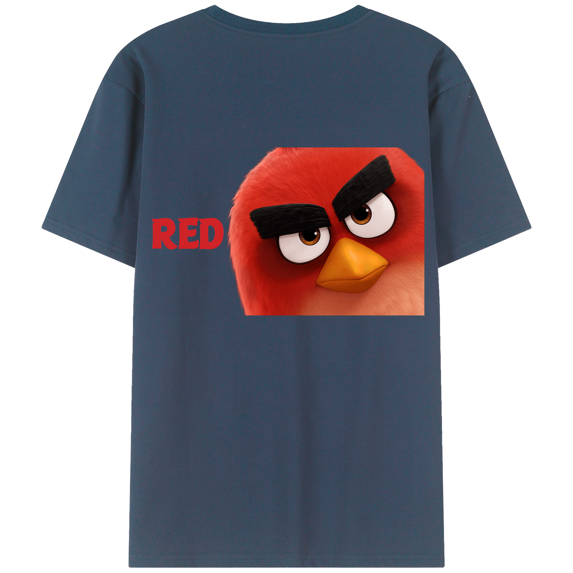 （画像用） Angry Birds アングリーバード 綿100％ メンズ半袖Tシャツ（バックプリント） 通気性