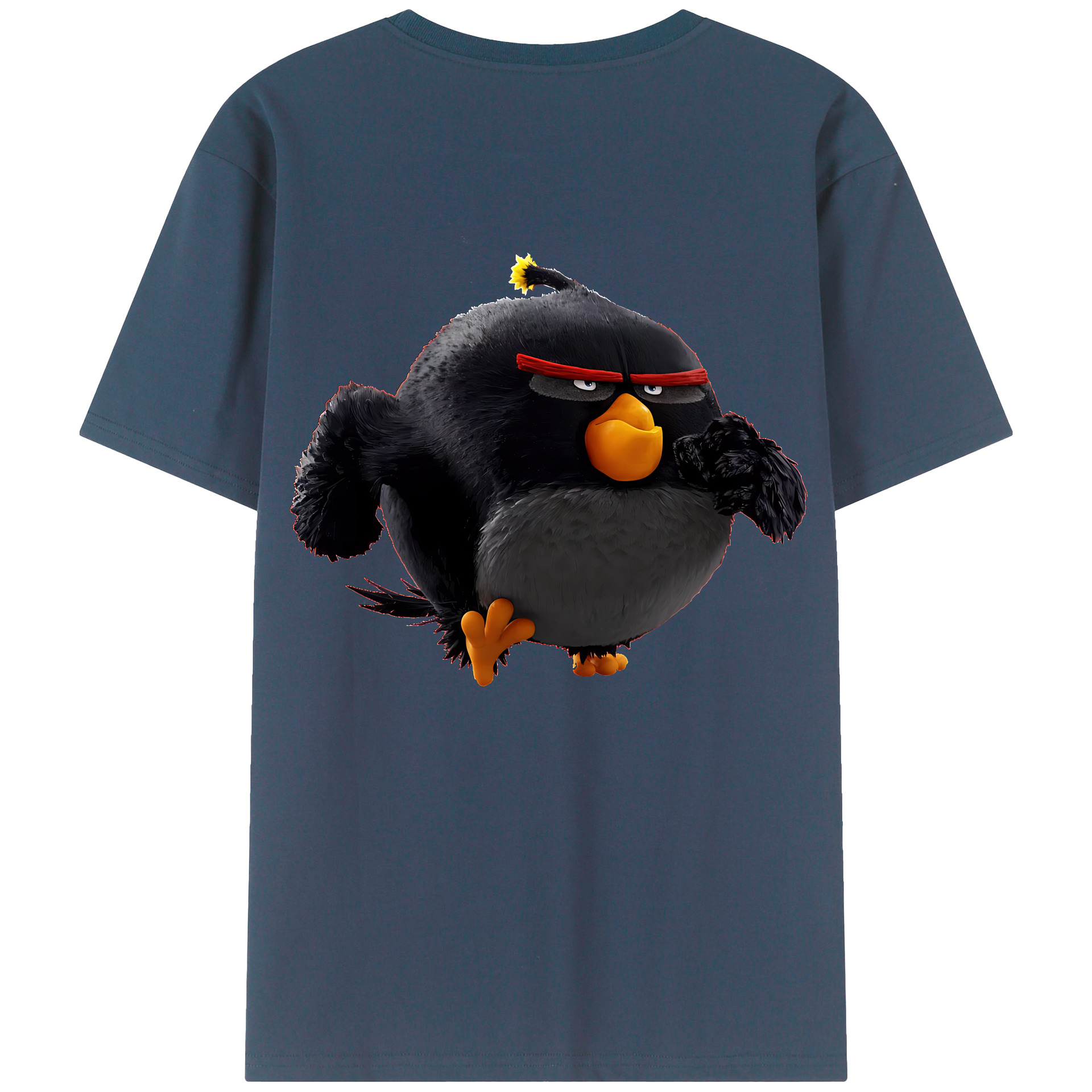 （画像用） Angry Birds アングリーバード 綿100％ メンズ半袖Tシャツ（バックプリント） 通気性