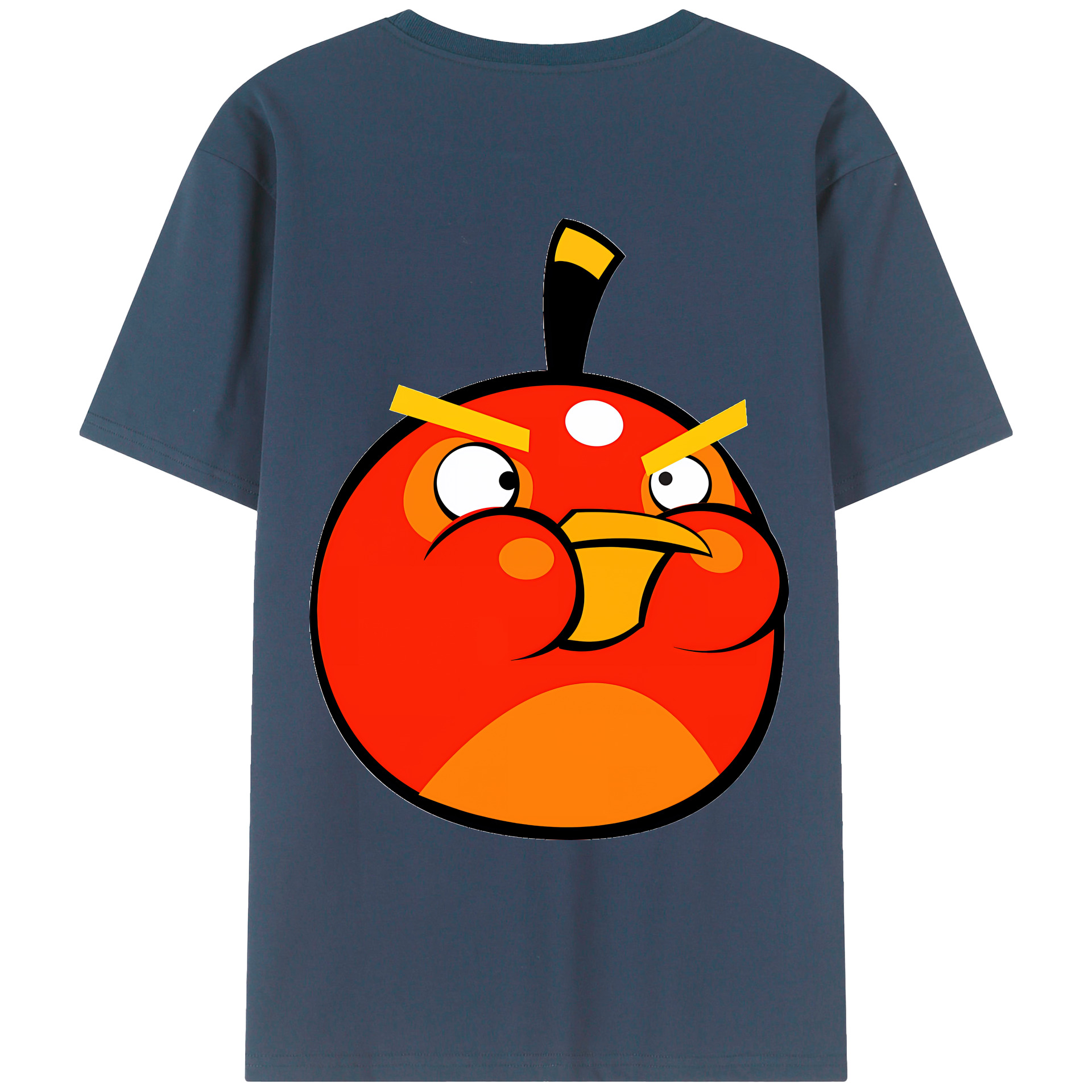 （画像用） Angry Birds アングリーバード 綿100％ メンズ半袖Tシャツ（バックプリント） 通気性
