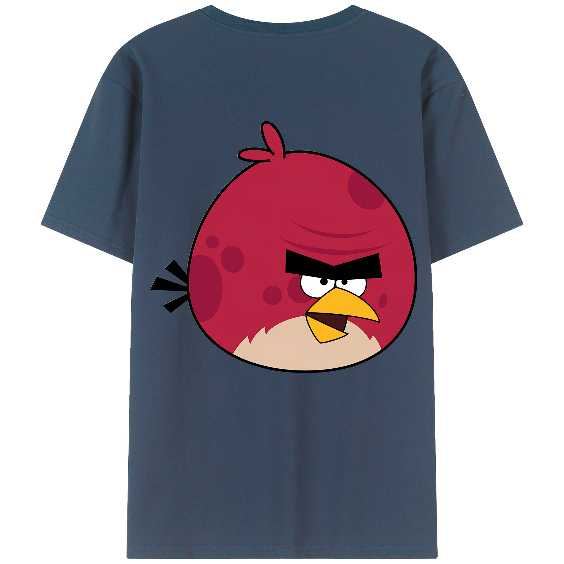 （画像用） Angry Birds アングリーバード 綿100％ メンズ半袖Tシャツ（バックプリント） 通気性