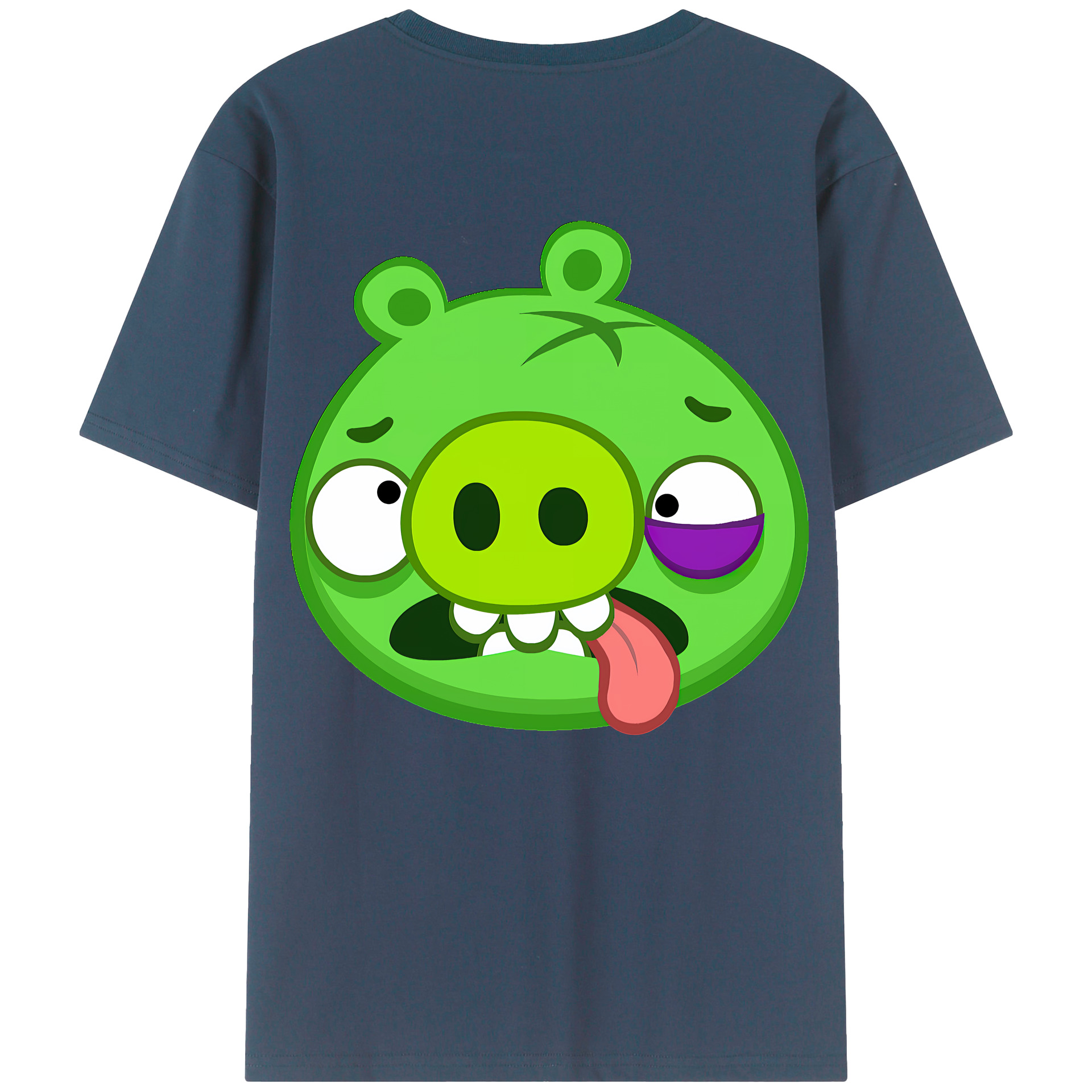 （画像用） Angry Birds アングリーバード 綿100％ メンズ半袖Tシャツ（バックプリント） 通気性