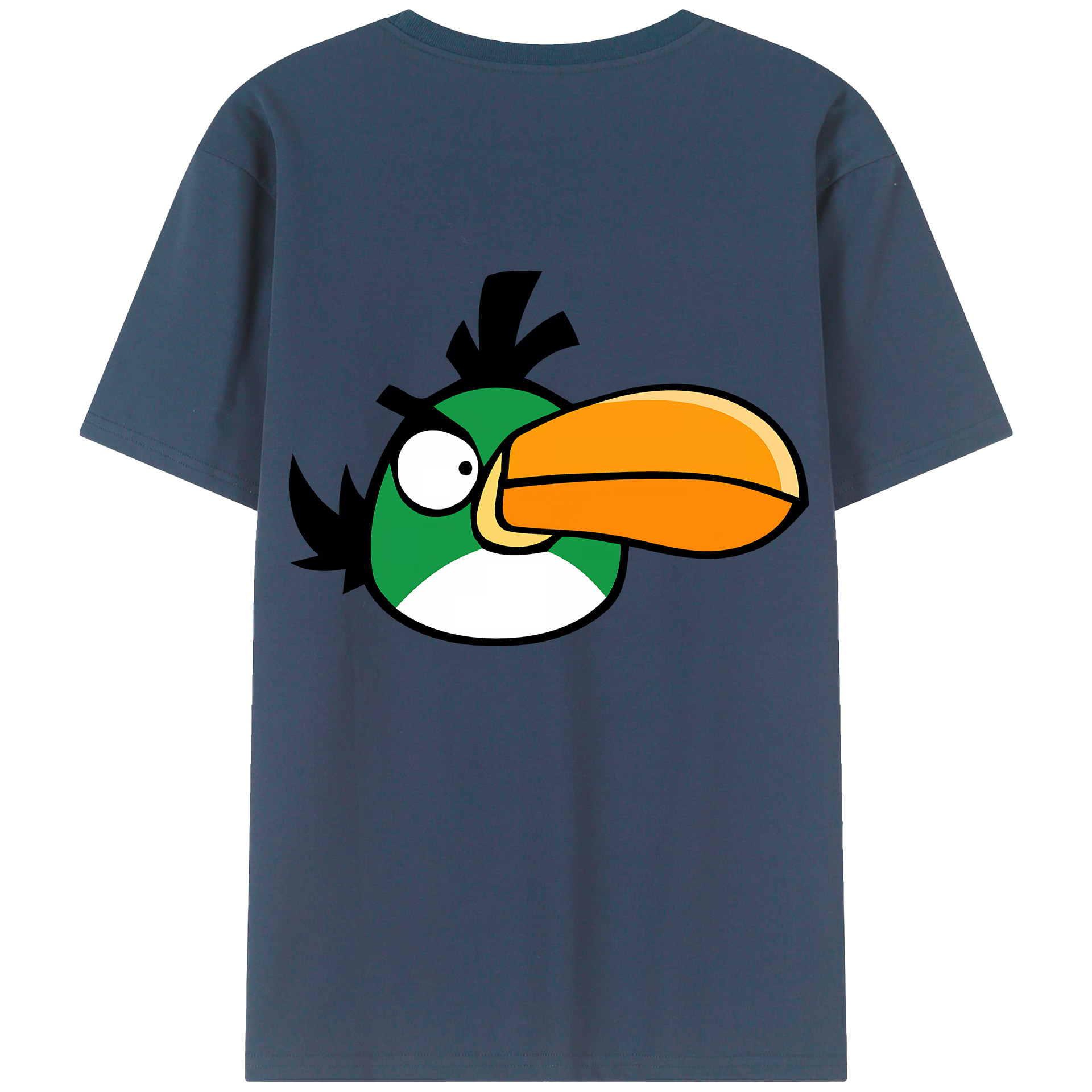 （画像用） Angry Birds アングリーバード 綿100％ メンズ半袖Tシャツ（バックプリント） 通気性