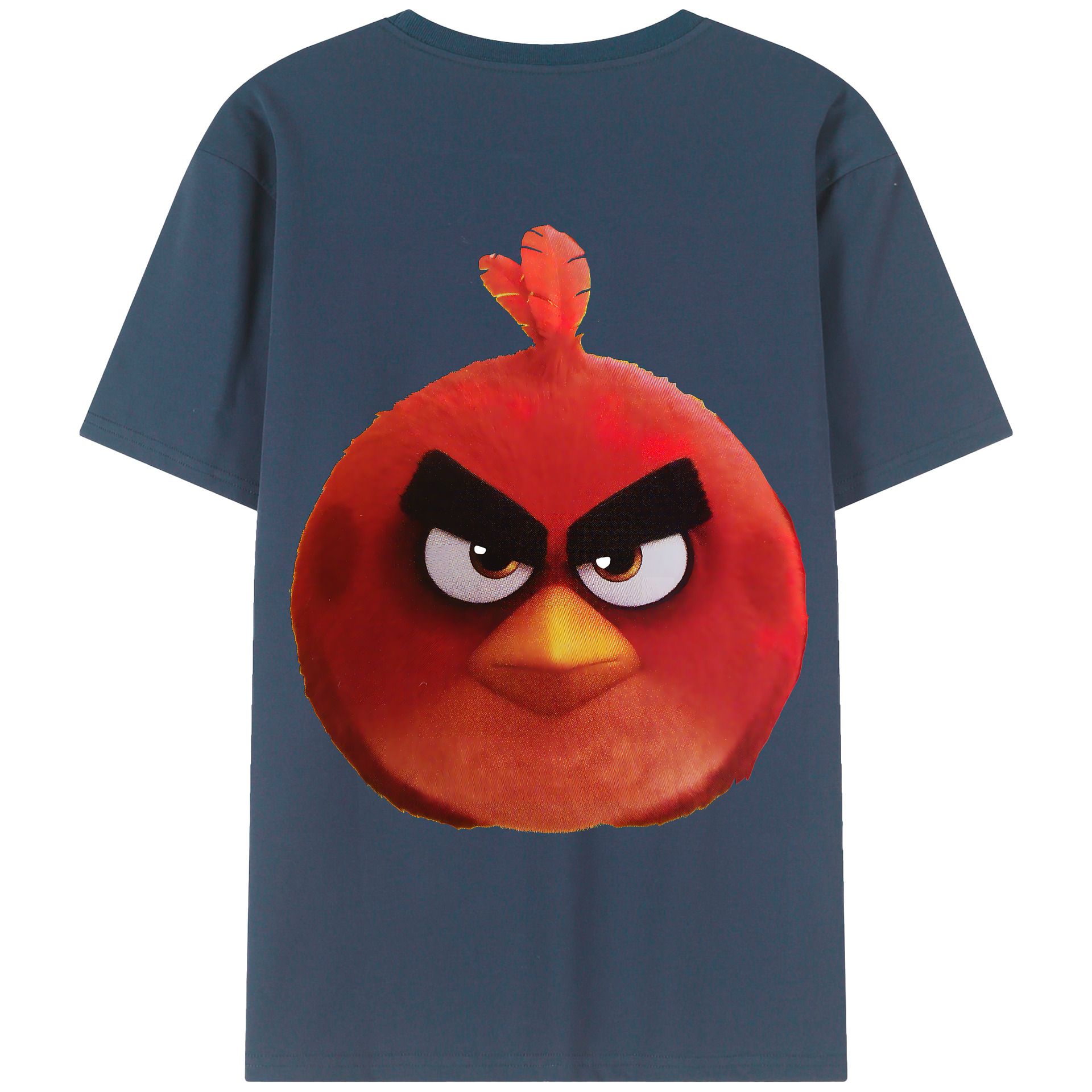（画像用） Angry Birds アングリーバード 綿100％ メンズ半袖Tシャツ（バックプリント） 通気性