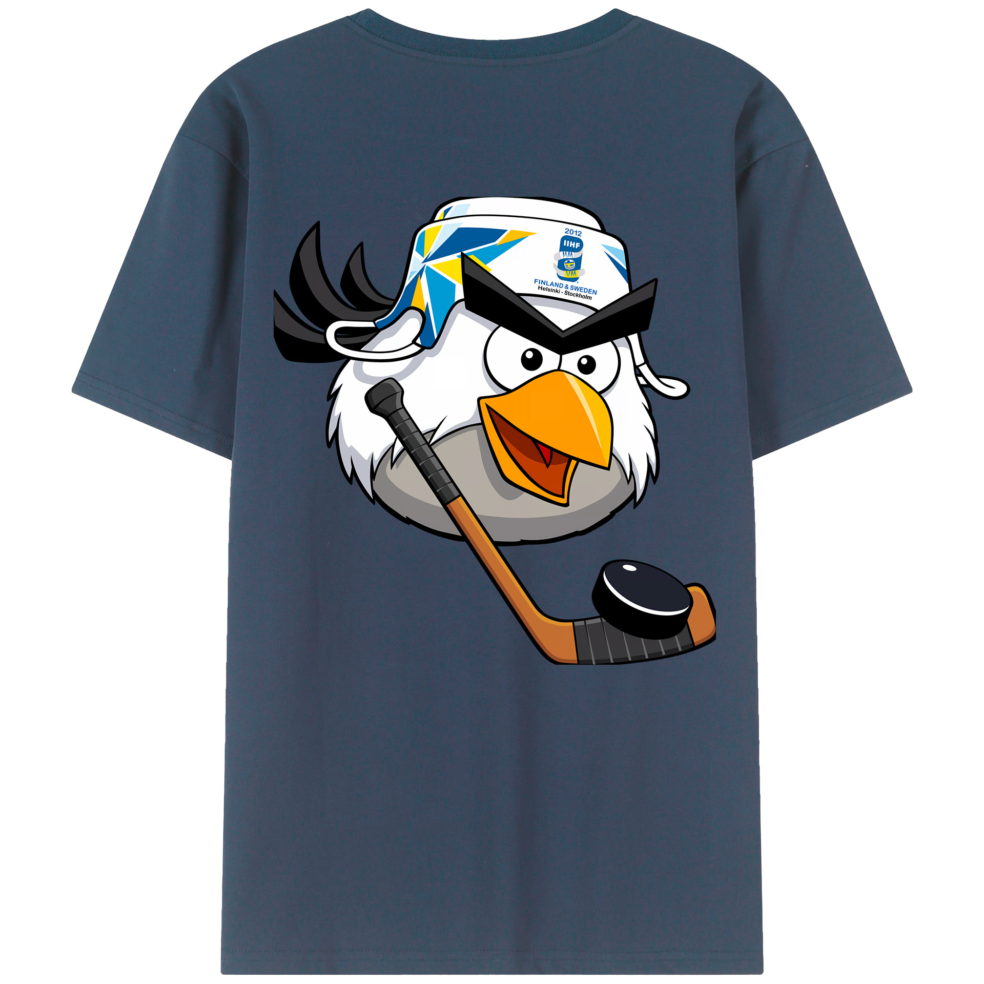 （画像用） Angry Birds アングリーバード 綿100％ メンズ半袖Tシャツ（バックプリント） 通気性