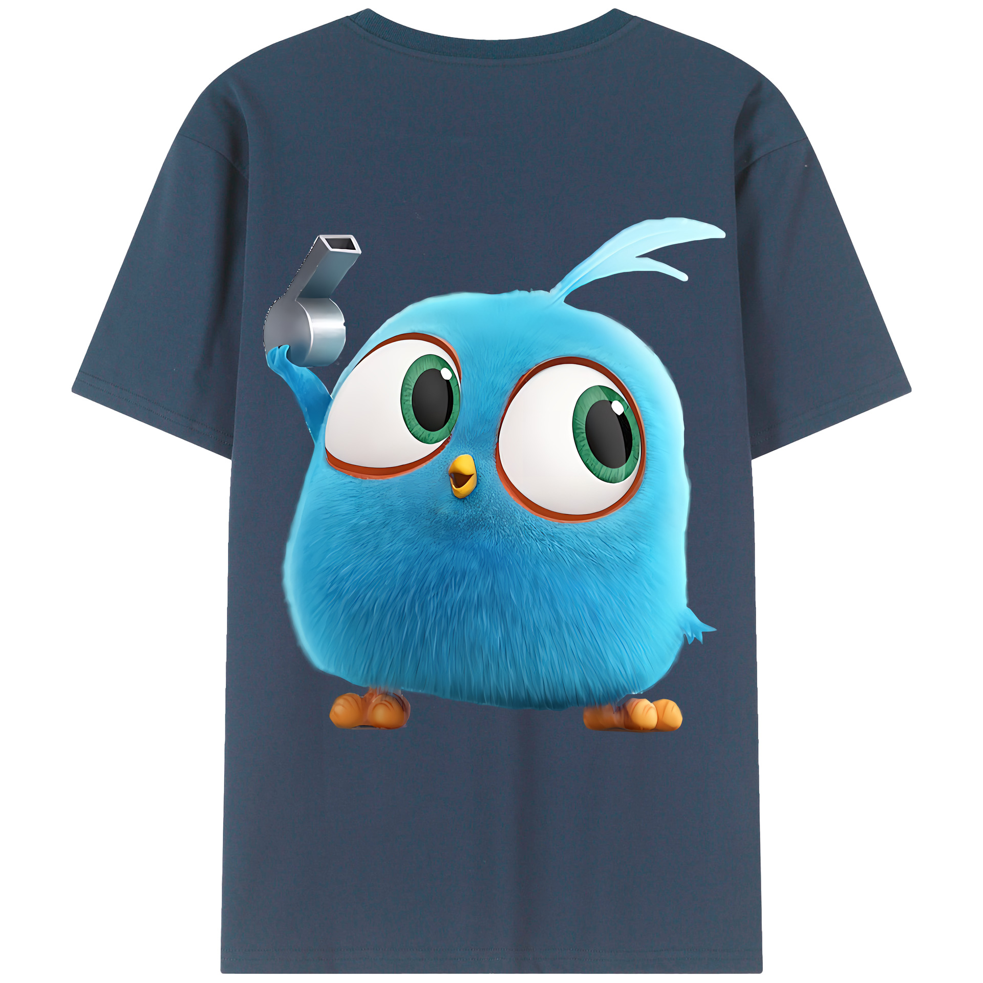 （画像用） Angry Birds アングリーバード 綿100％ メンズ半袖Tシャツ（バックプリント） 通気性
