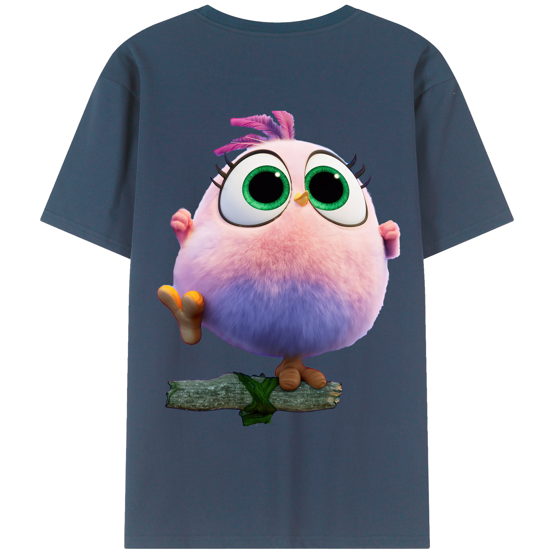 （画像用） Angry Birds アングリーバード 綿100％ メンズ半袖Tシャツ（バックプリント） 通気性