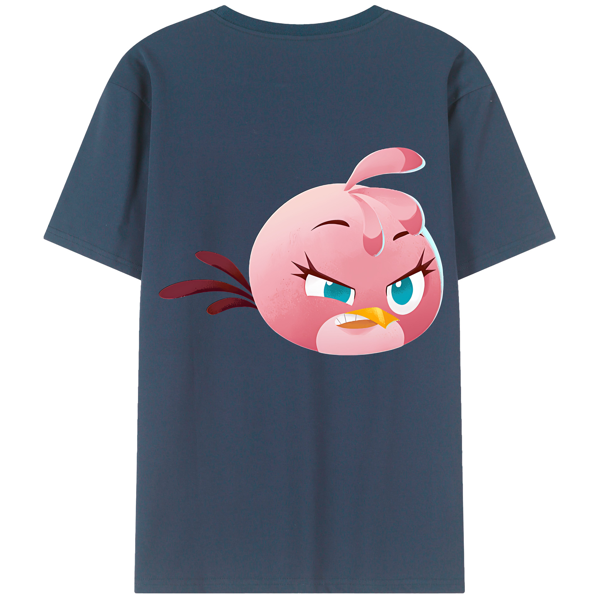 （画像用） Angry Birds アングリーバード 綿100％ メンズ半袖Tシャツ（バックプリント） 通気性