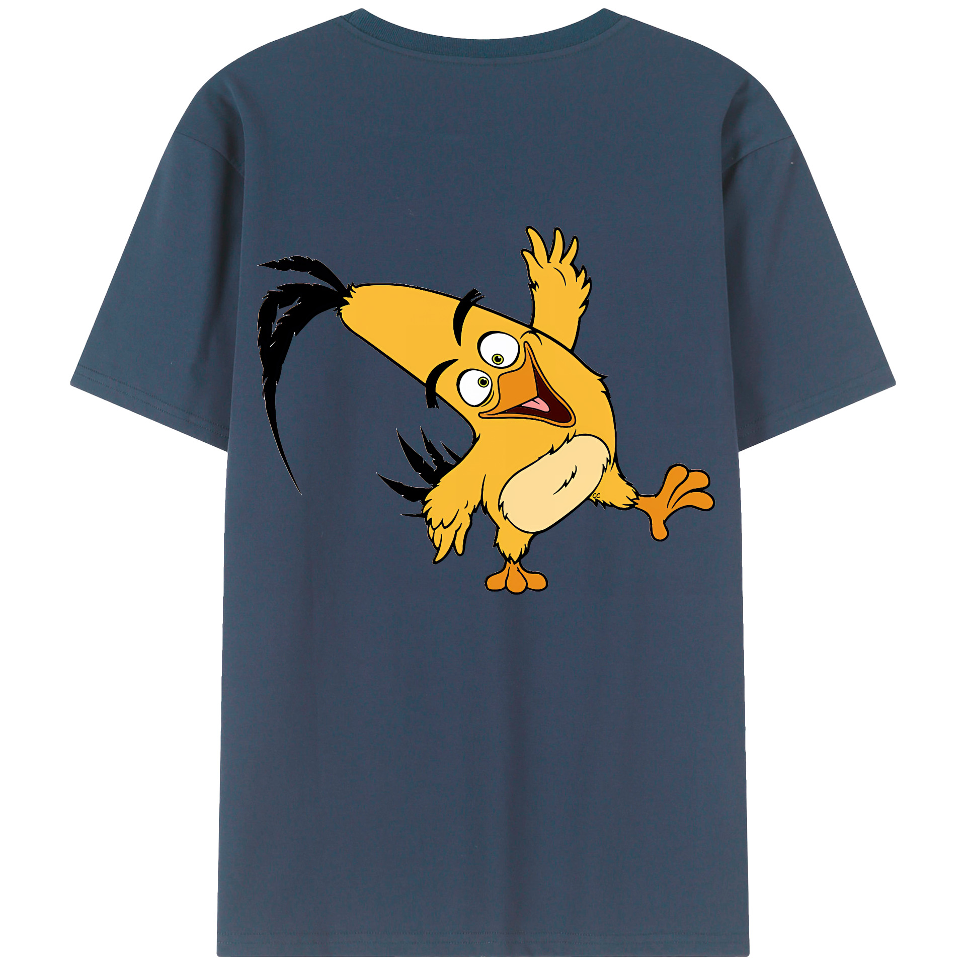 （画像用） Angry Birds アングリーバード 綿100％ メンズ半袖Tシャツ（バックプリント） 通気性