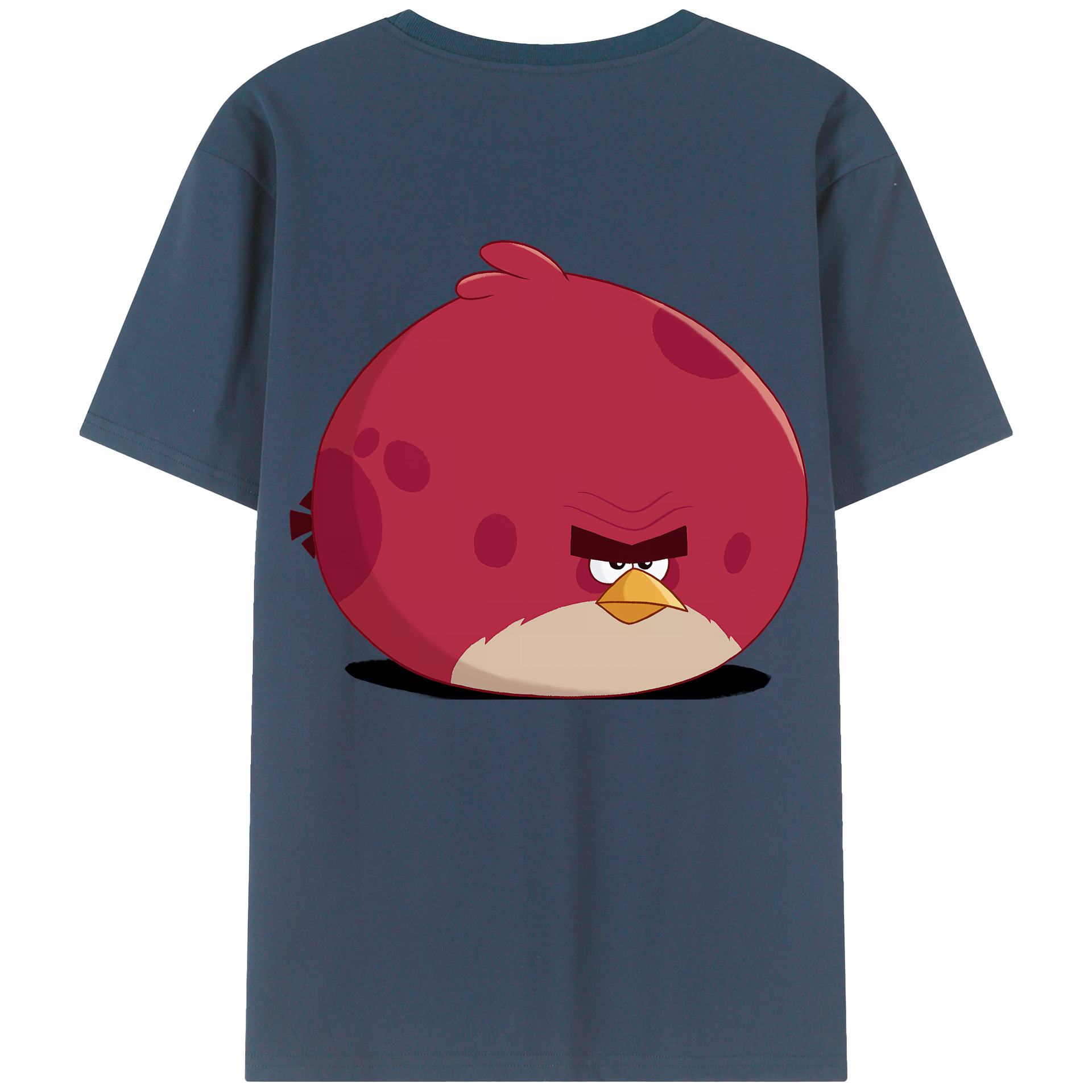 （画像用） Angry Birds アングリーバード 綿100％ メンズ半袖Tシャツ（バックプリント） 通気性