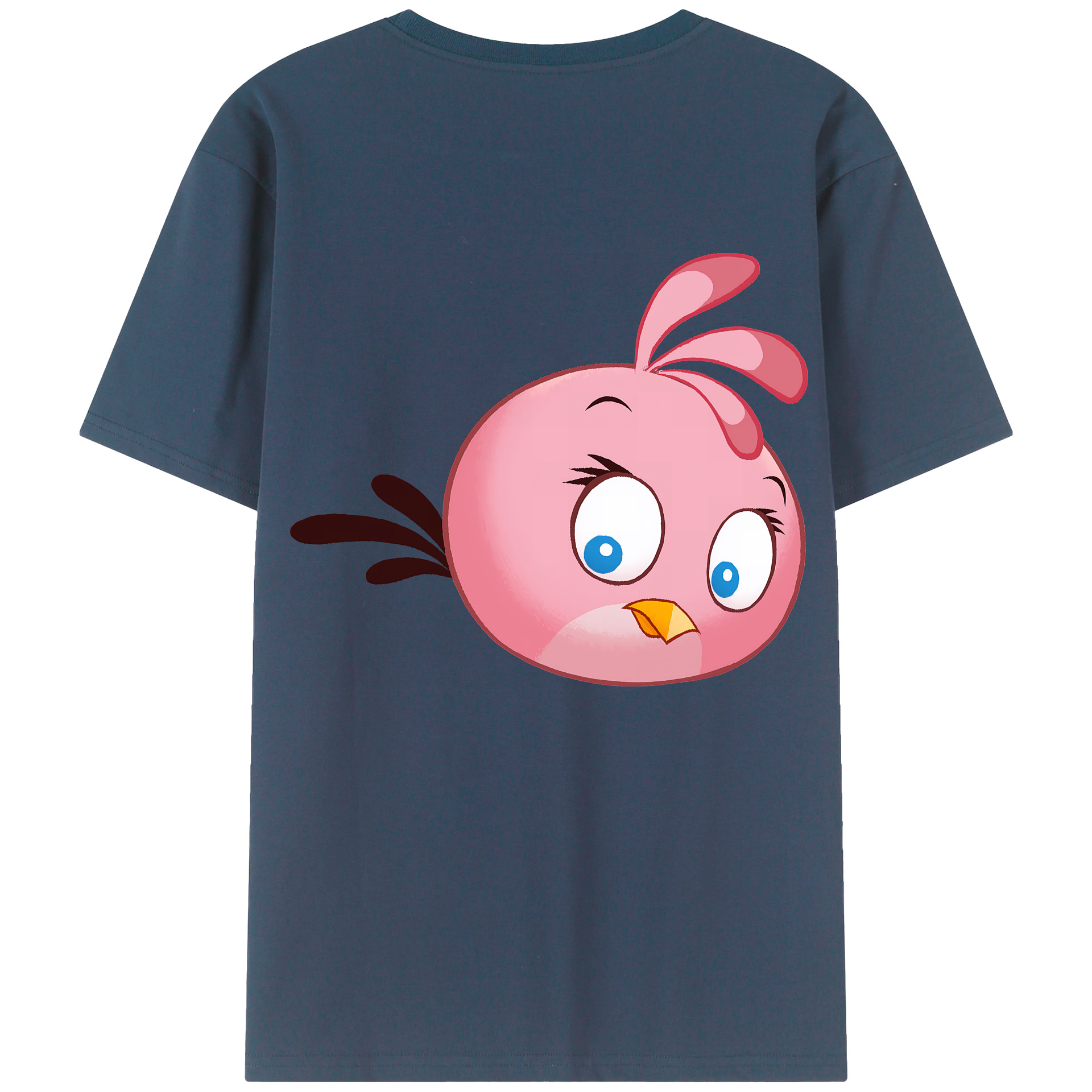 （画像用） Angry Birds アングリーバード 綿100％ メンズ半袖Tシャツ（バックプリント） 通気性