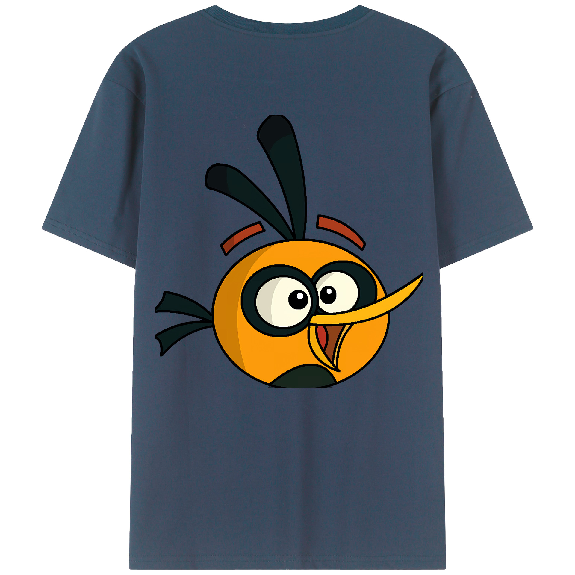 （画像用） Angry Birds アングリーバード 綿100％ メンズ半袖Tシャツ（バックプリント） 通気性