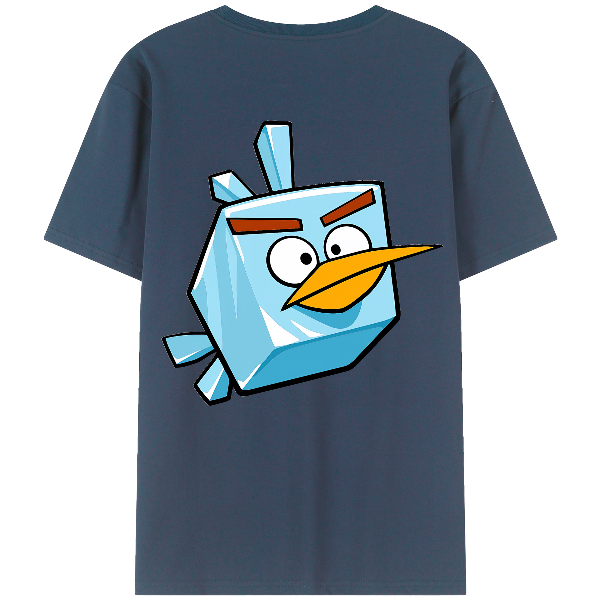 （画像用） Angry Birds アングリーバード 綿100％ メンズ半袖Tシャツ（バックプリント） 通気性
