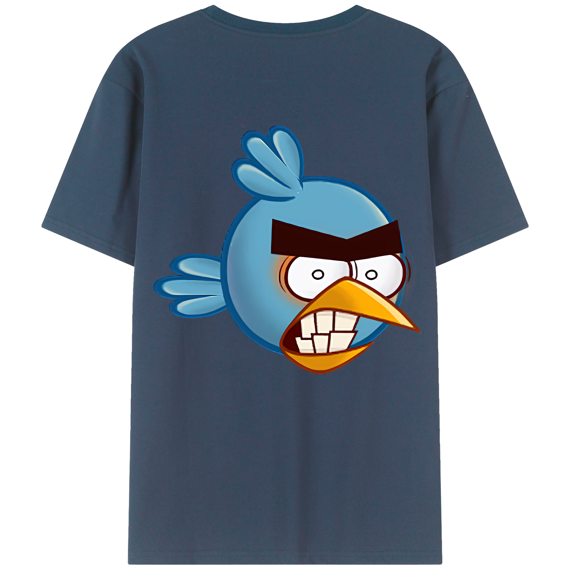 （画像用） Angry Birds アングリーバード 綿100％ メンズ半袖Tシャツ（バックプリント） 通気性