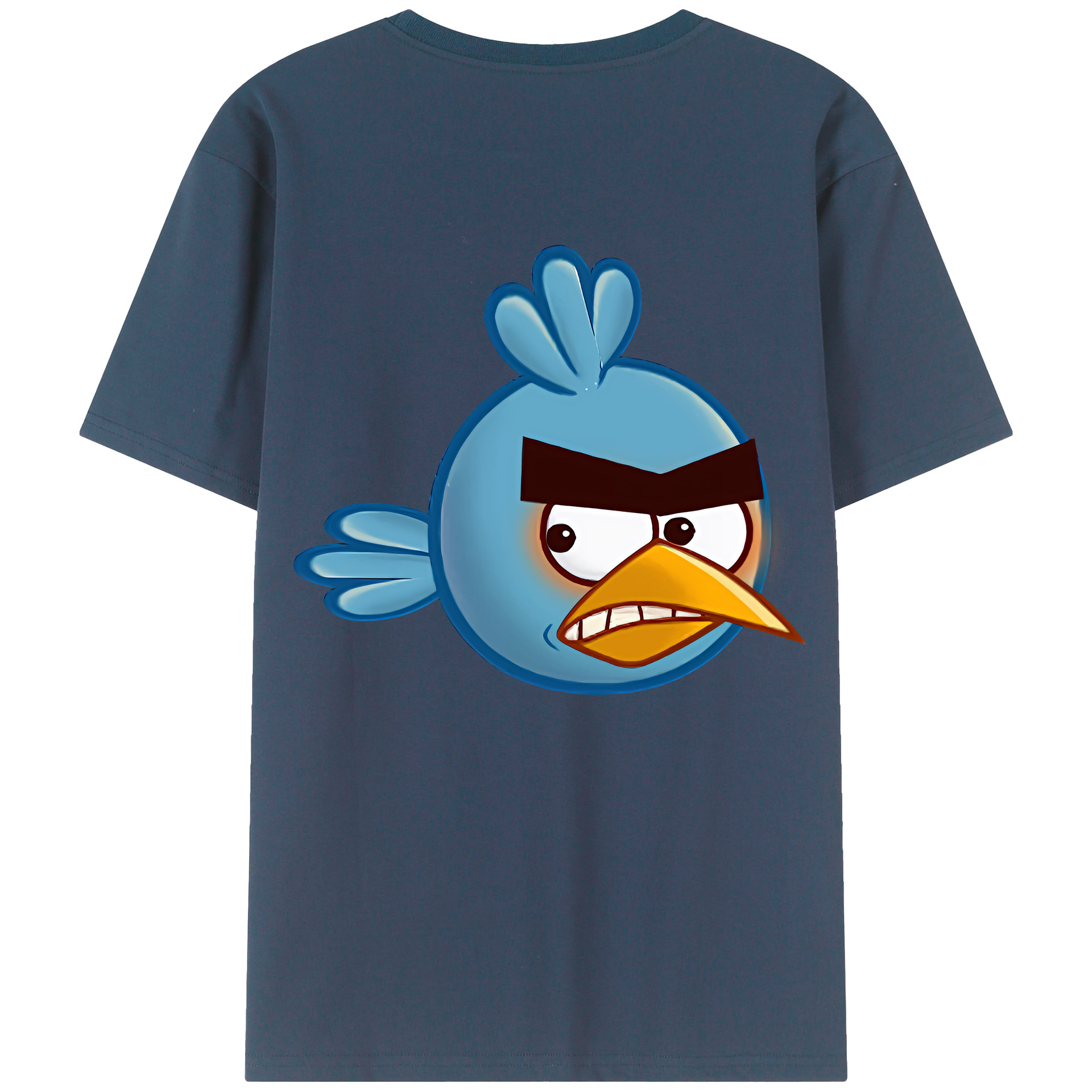 （画像用） Angry Birds アングリーバード 綿100％ メンズ半袖Tシャツ（バックプリント） 通気性