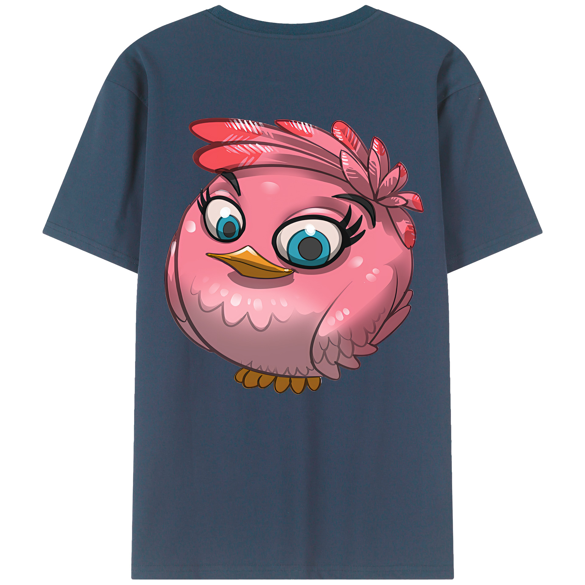 （画像用） Angry Birds アングリーバード 綿100％ メンズ半袖Tシャツ（バックプリント） 通気性