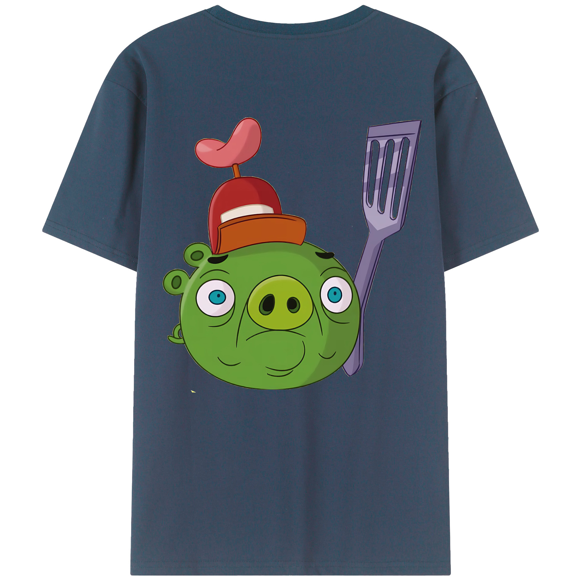 （画像用） Angry Birds アングリーバード 綿100％ メンズ半袖Tシャツ（バックプリント） 通気性