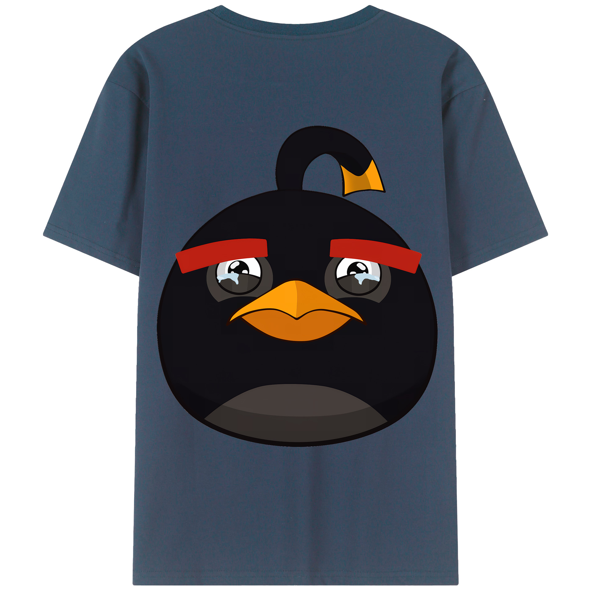 （画像用） Angry Birds アングリーバード 綿100％ メンズ半袖Tシャツ（バックプリント） 通気性