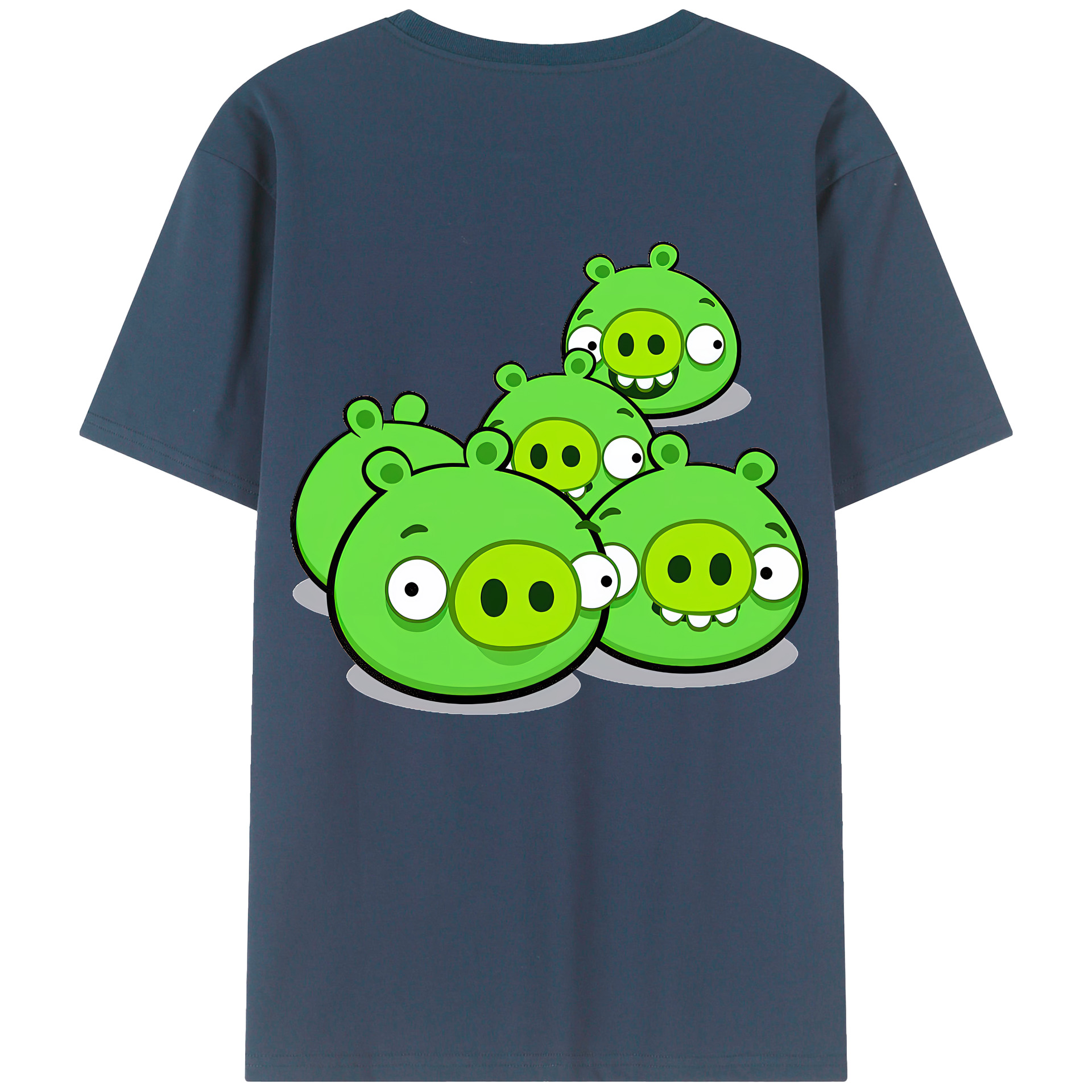（画像用） Angry Birds アングリーバード 綿100％ メンズ半袖Tシャツ（バックプリント） 通気性