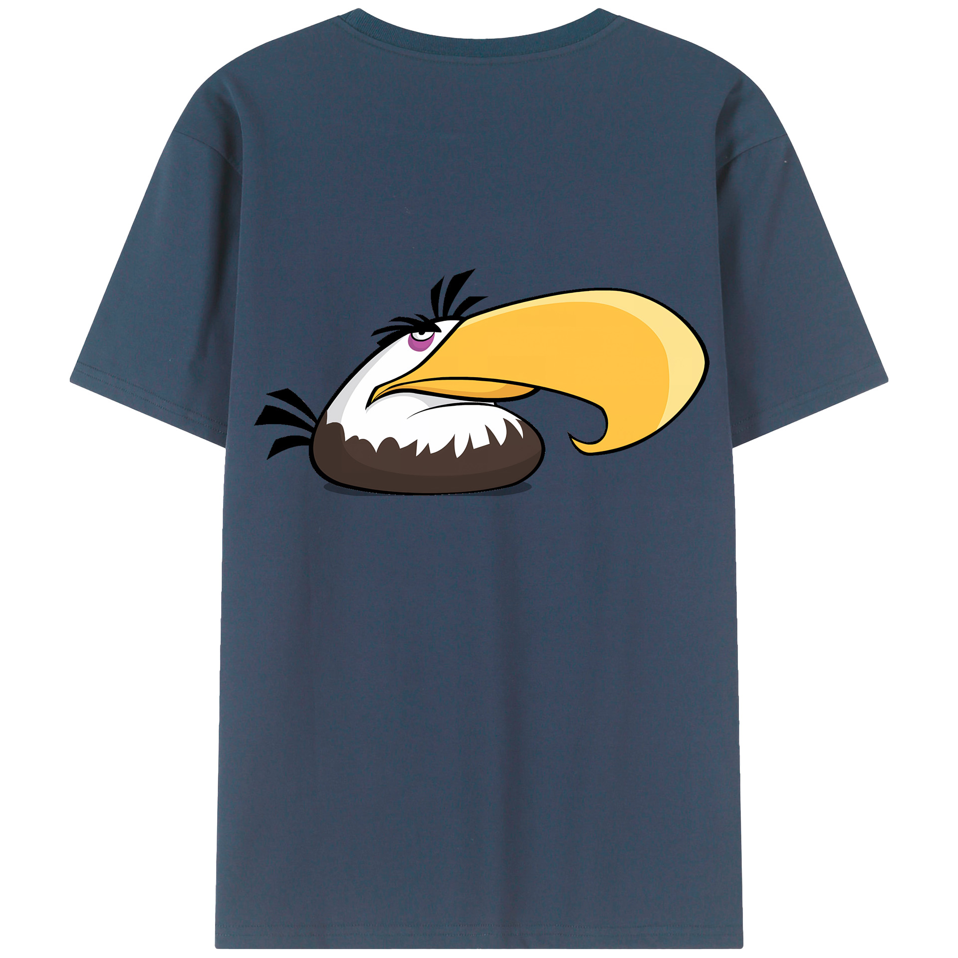 （画像用） Angry Birds アングリーバード 綿100％ メンズ半袖Tシャツ（バックプリント） 通気性