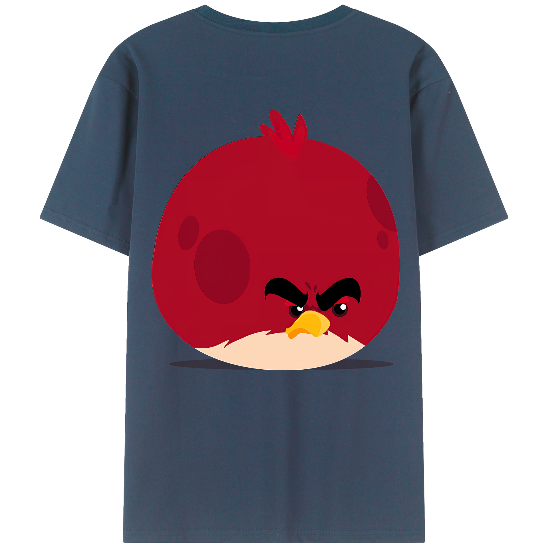（画像用） Angry Birds アングリーバード 綿100％ メンズ半袖Tシャツ（バックプリント） 通気性