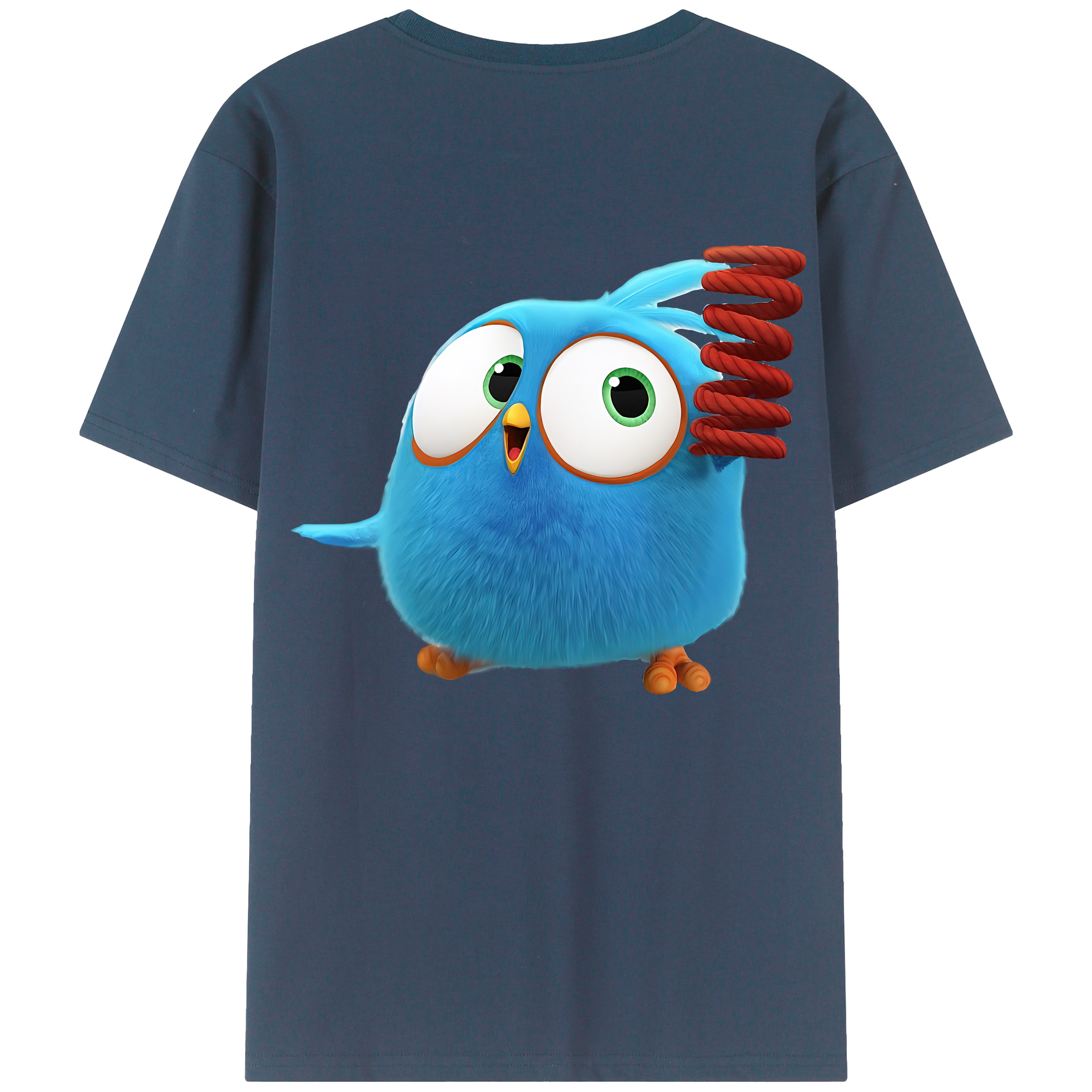 （画像用） Angry Birds アングリーバード 綿100％ メンズ半袖Tシャツ（バックプリント） 通気性