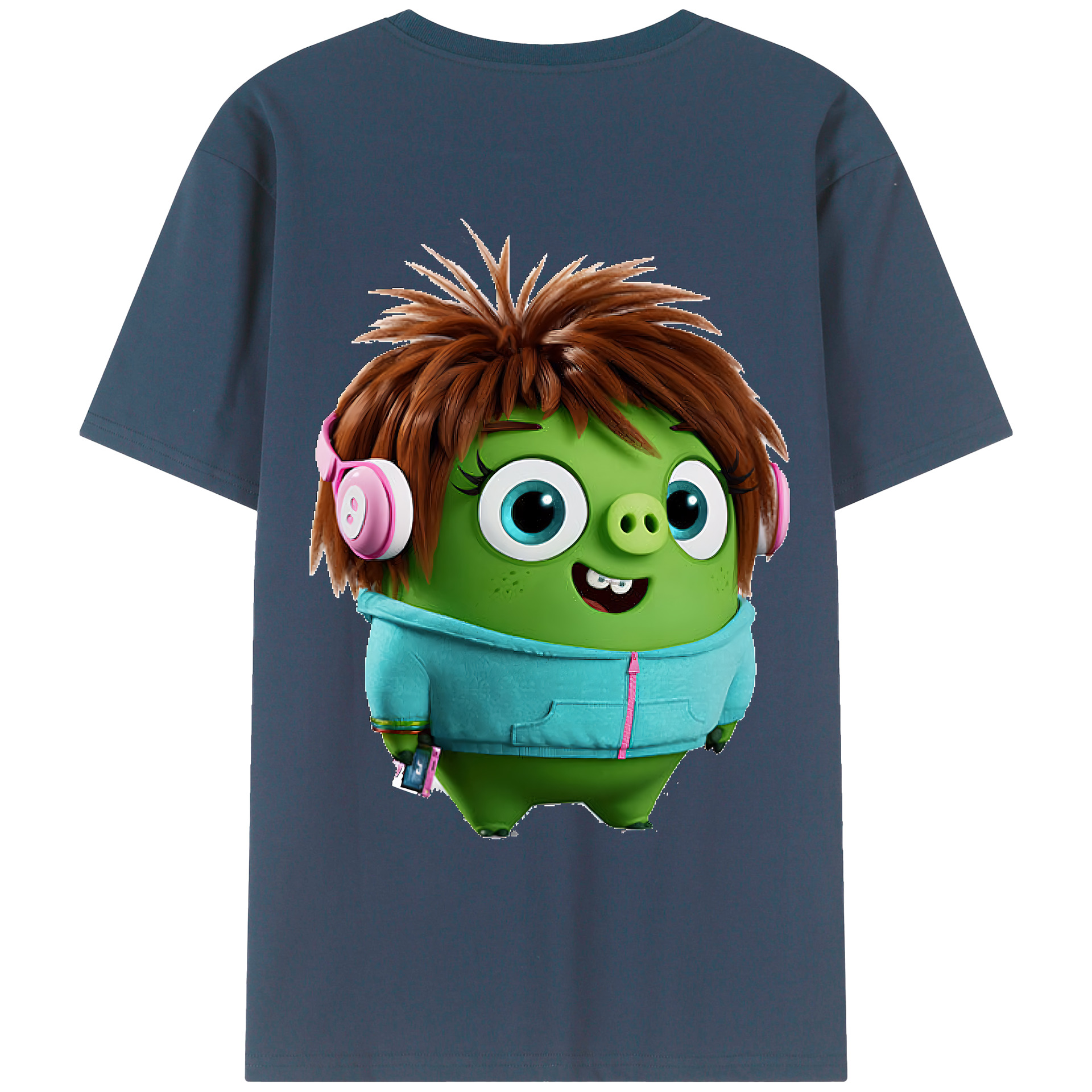 （画像用） Angry Birds アングリーバード 綿100％ メンズ半袖Tシャツ（バックプリント） 通気性