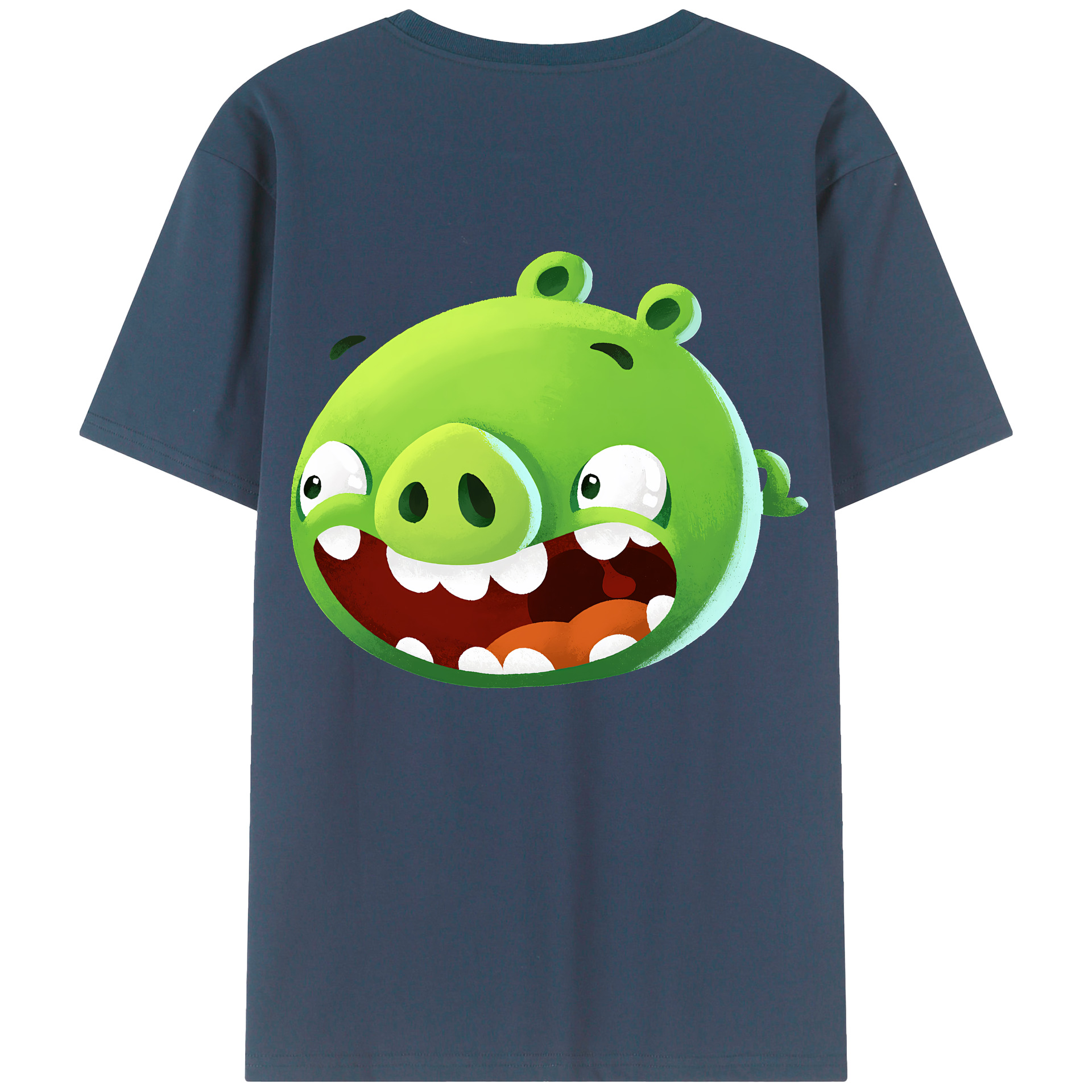 （画像用） Angry Birds アングリーバード 綿100％ メンズ半袖Tシャツ（バックプリント） 通気性