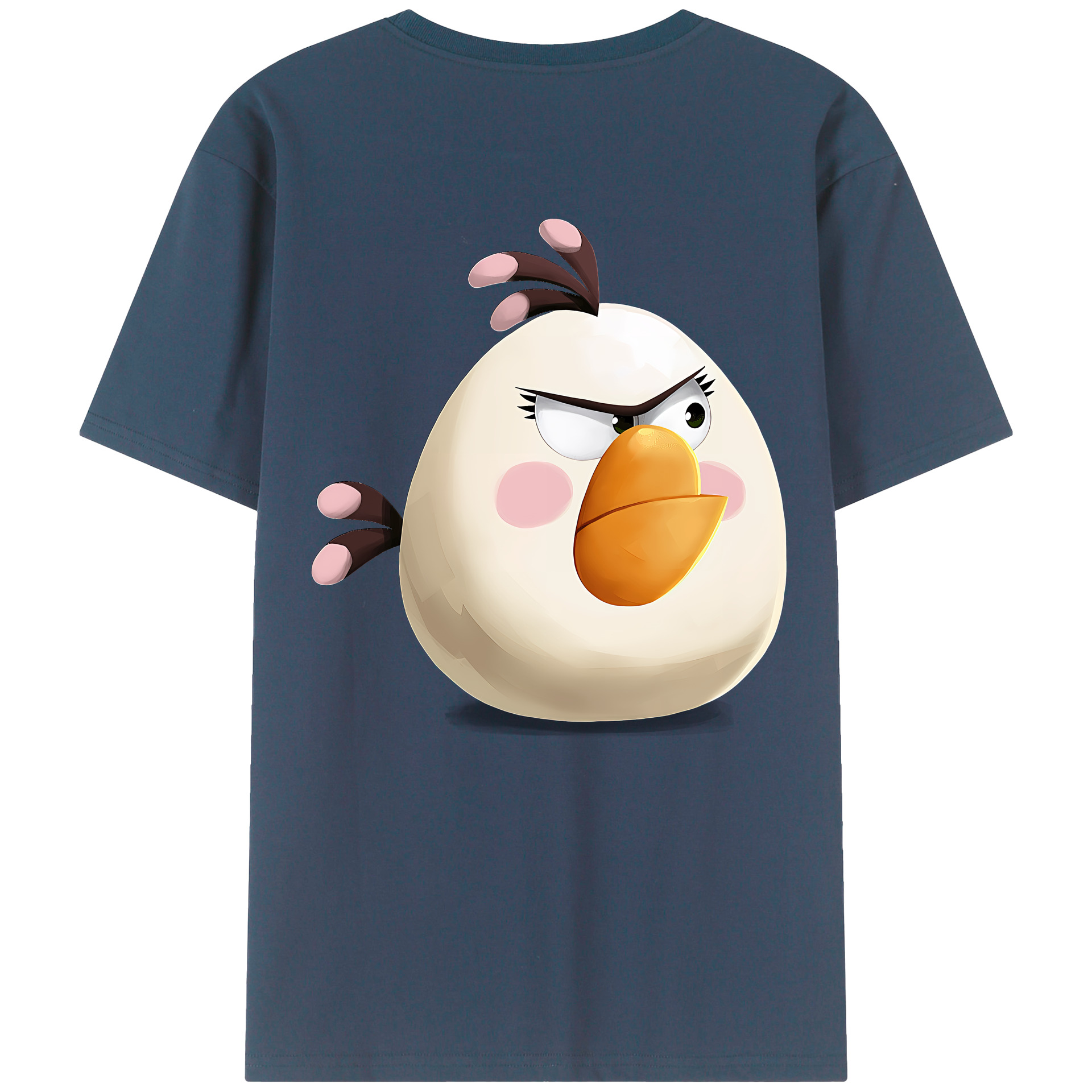 （画像用） Angry Birds アングリーバード 綿100％ メンズ半袖Tシャツ（バックプリント） 通気性