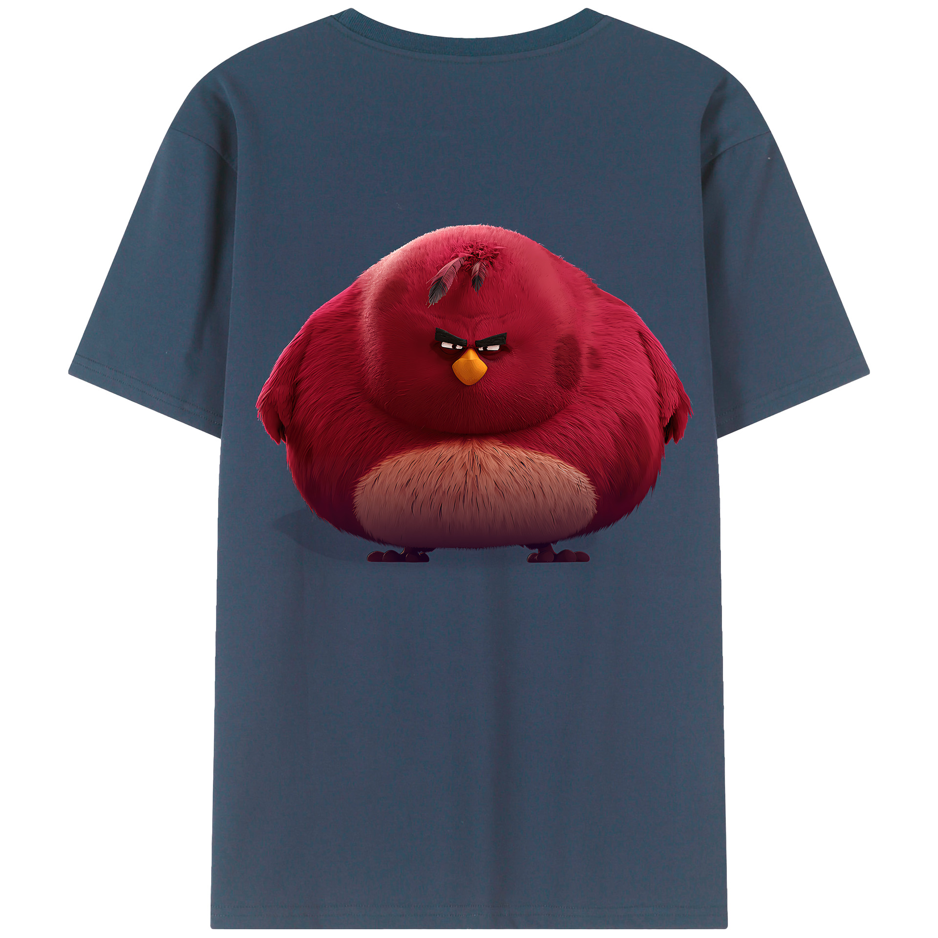 （画像用） Angry Birds アングリーバード 綿100％ メンズ半袖Tシャツ（バックプリント） 通気性