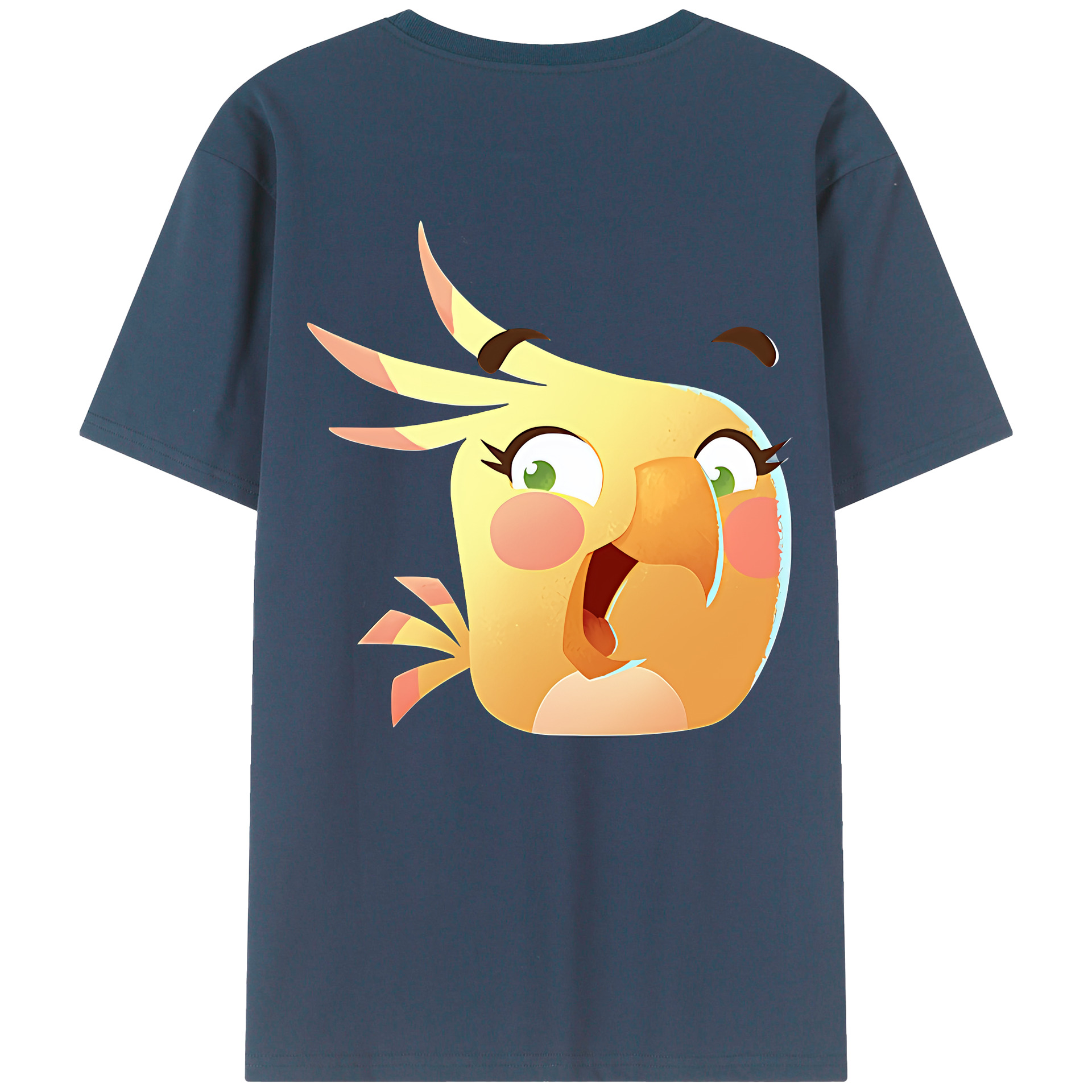 （画像用） Angry Birds アングリーバード 綿100％ メンズ半袖Tシャツ（バックプリント） 通気性