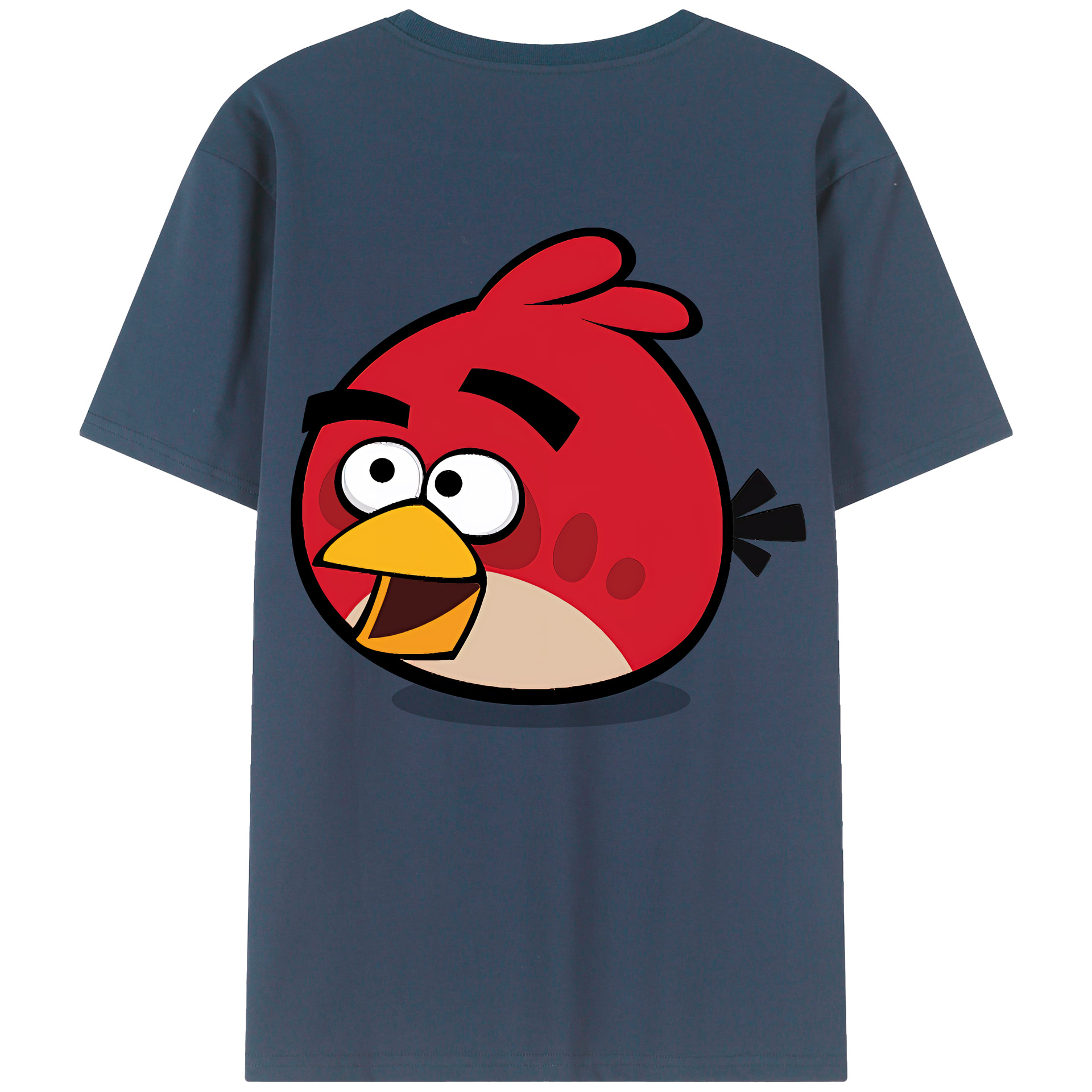 （画像用） Angry Birds アングリーバード 綿100％ メンズ半袖Tシャツ（バックプリント） 通気性