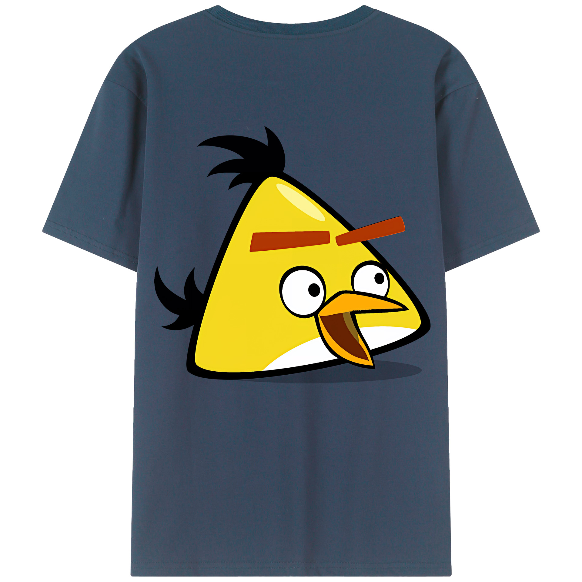 （画像用） Angry Birds アングリーバード 綿100％ メンズ半袖Tシャツ（バックプリント） 通気性