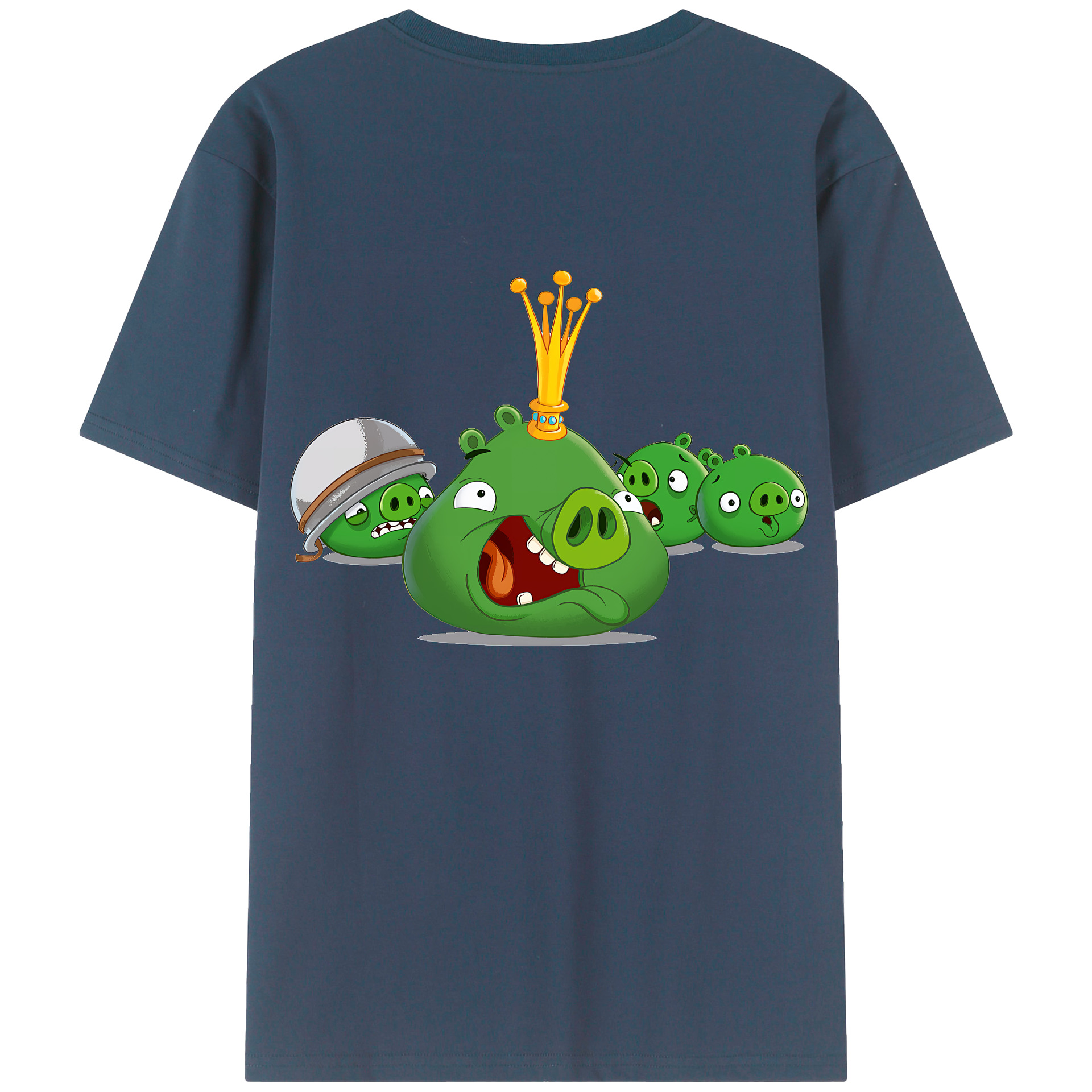 （画像用） Angry Birds アングリーバード 綿100％ メンズ半袖Tシャツ（バックプリント） 通気性
