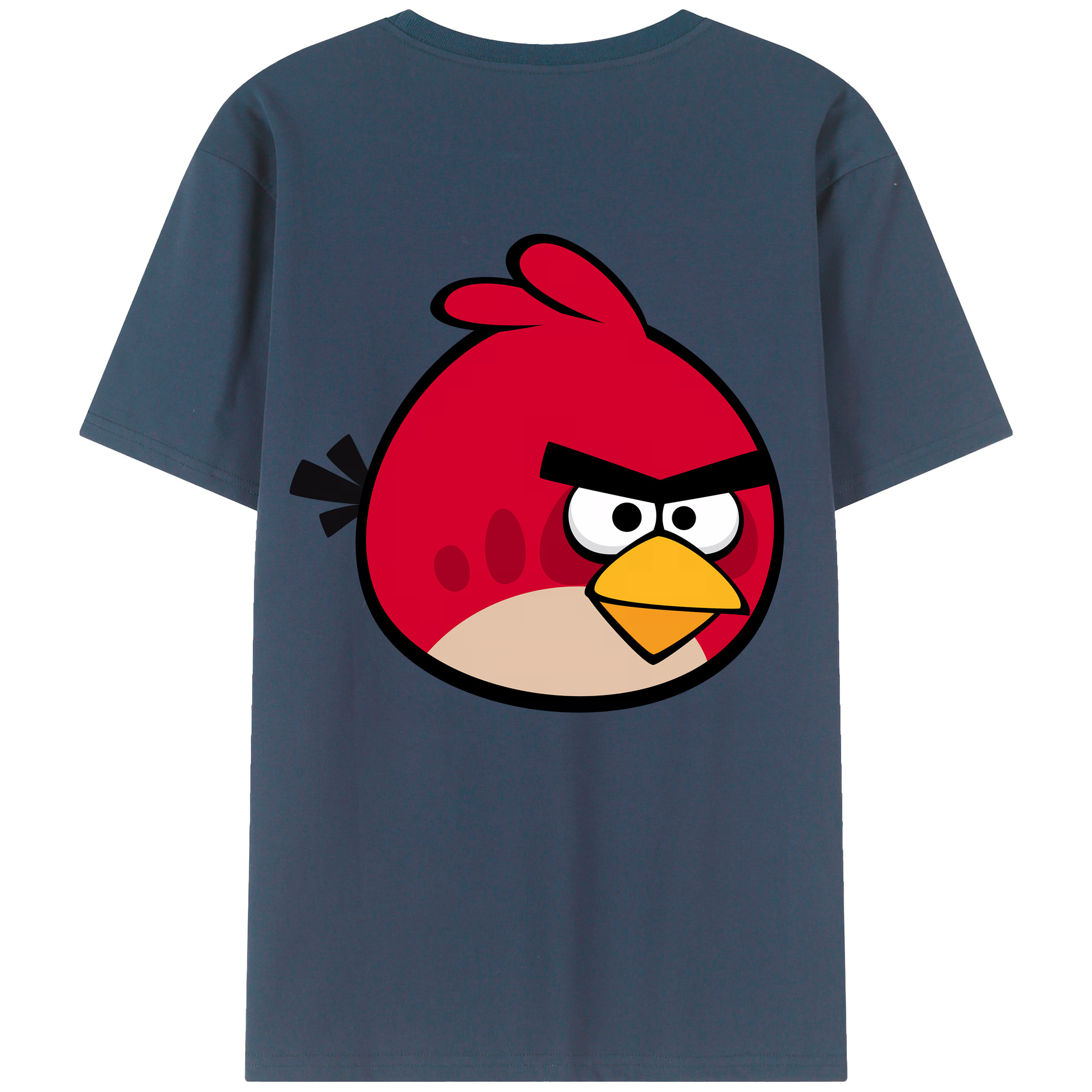 （画像用） Angry Birds アングリーバード 綿100％ メンズ半袖Tシャツ（バックプリント） 通気性