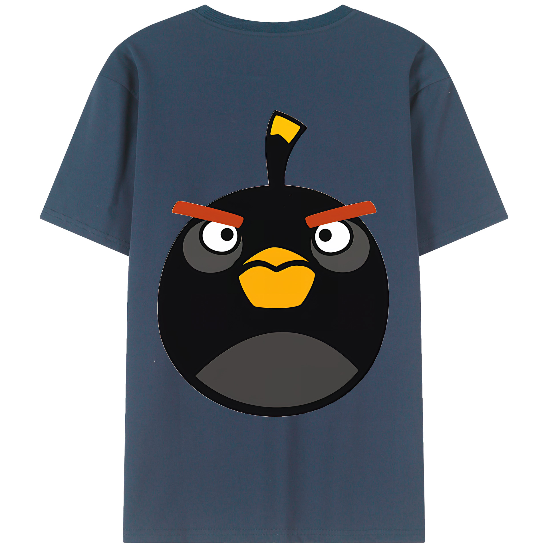 （画像用） Angry Birds アングリーバード 綿100％ メンズ半袖Tシャツ（バックプリント） 通気性
