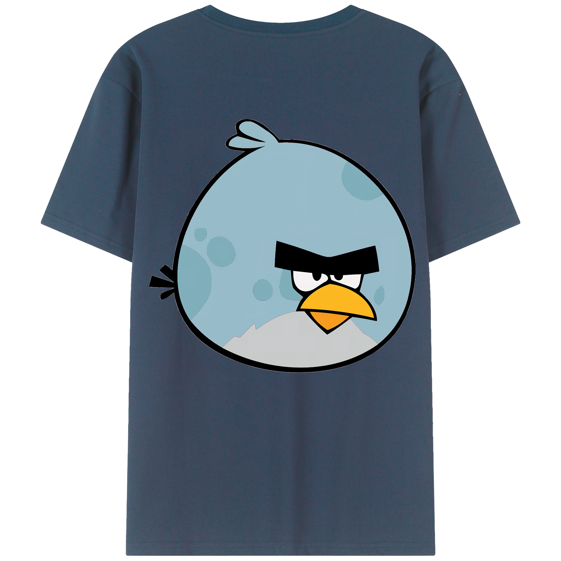 （画像用） Angry Birds アングリーバード 綿100％ メンズ半袖Tシャツ（バックプリント） 通気性