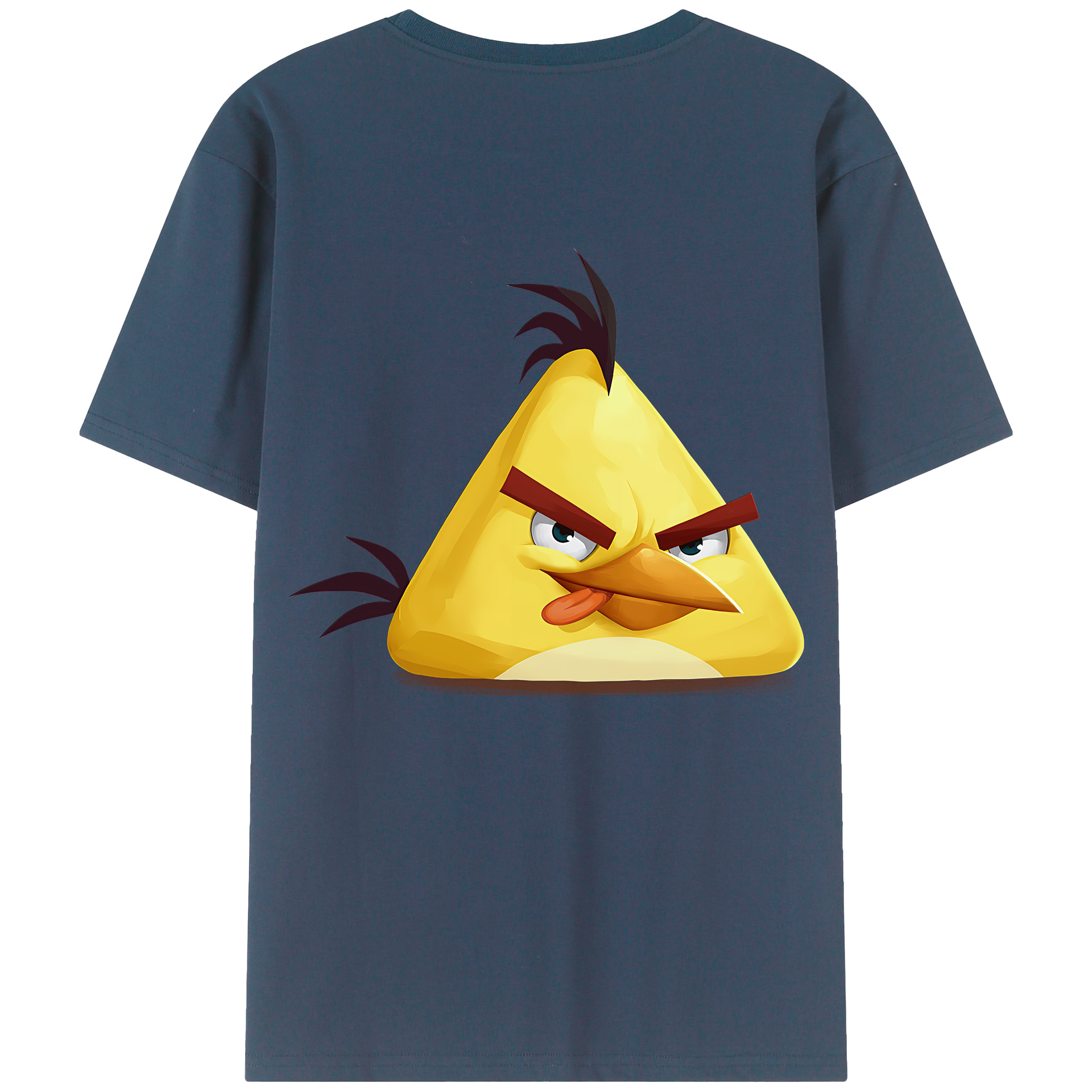 （画像用） Angry Birds アングリーバード 綿100％ メンズ半袖Tシャツ（バックプリント） 通気性