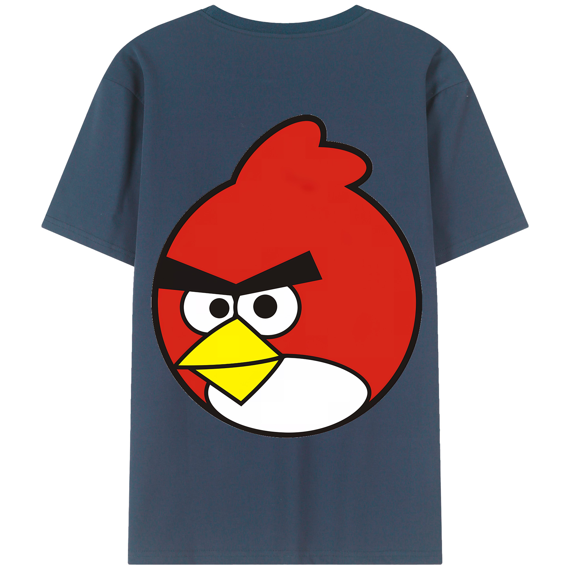 （画像用） Angry Birds アングリーバード 綿100％ メンズ半袖Tシャツ（バックプリント） 通気性