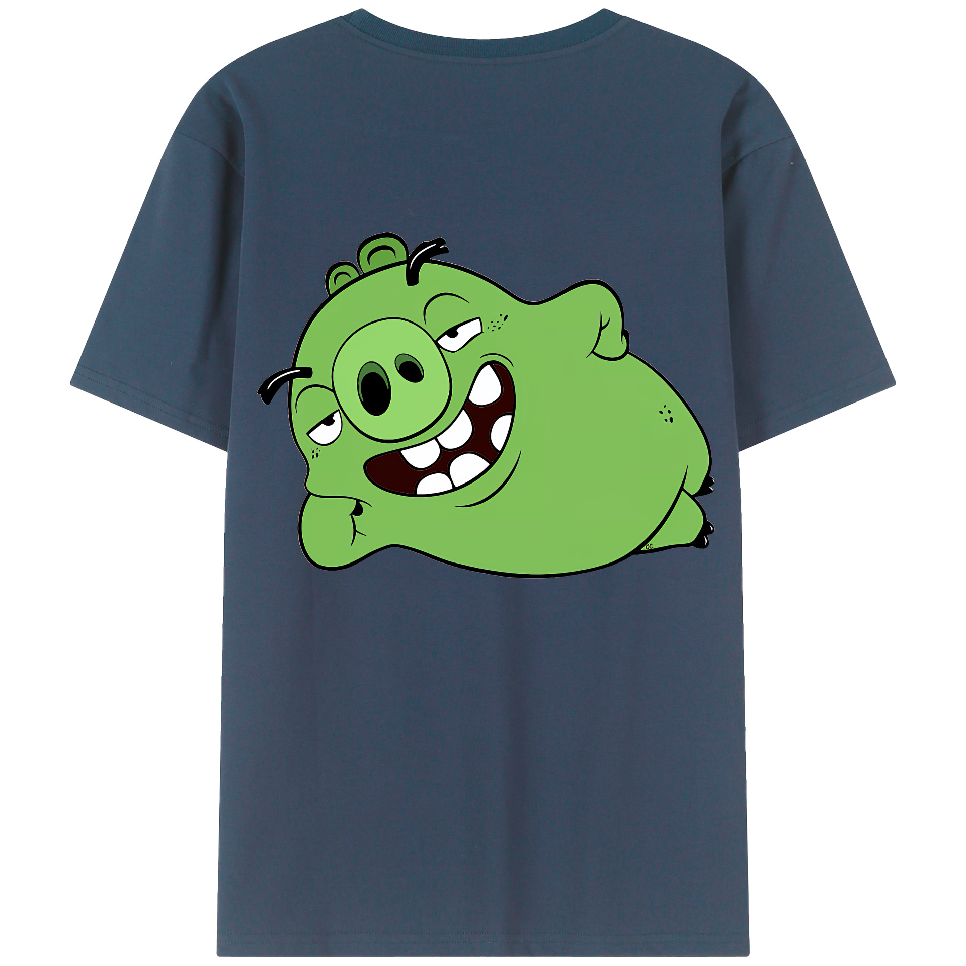 （画像用） Angry Birds アングリーバード 綿100％ メンズ半袖Tシャツ（バックプリント） 通気性