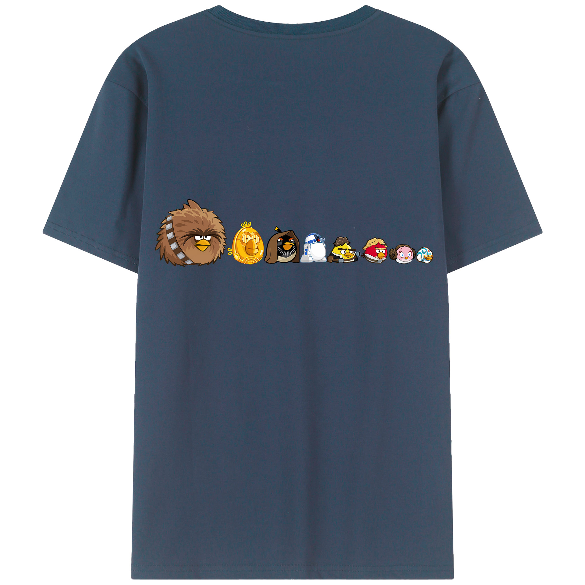 （画像用） Angry Birds アングリーバード 綿100％ メンズ半袖Tシャツ（バックプリント） 通気性