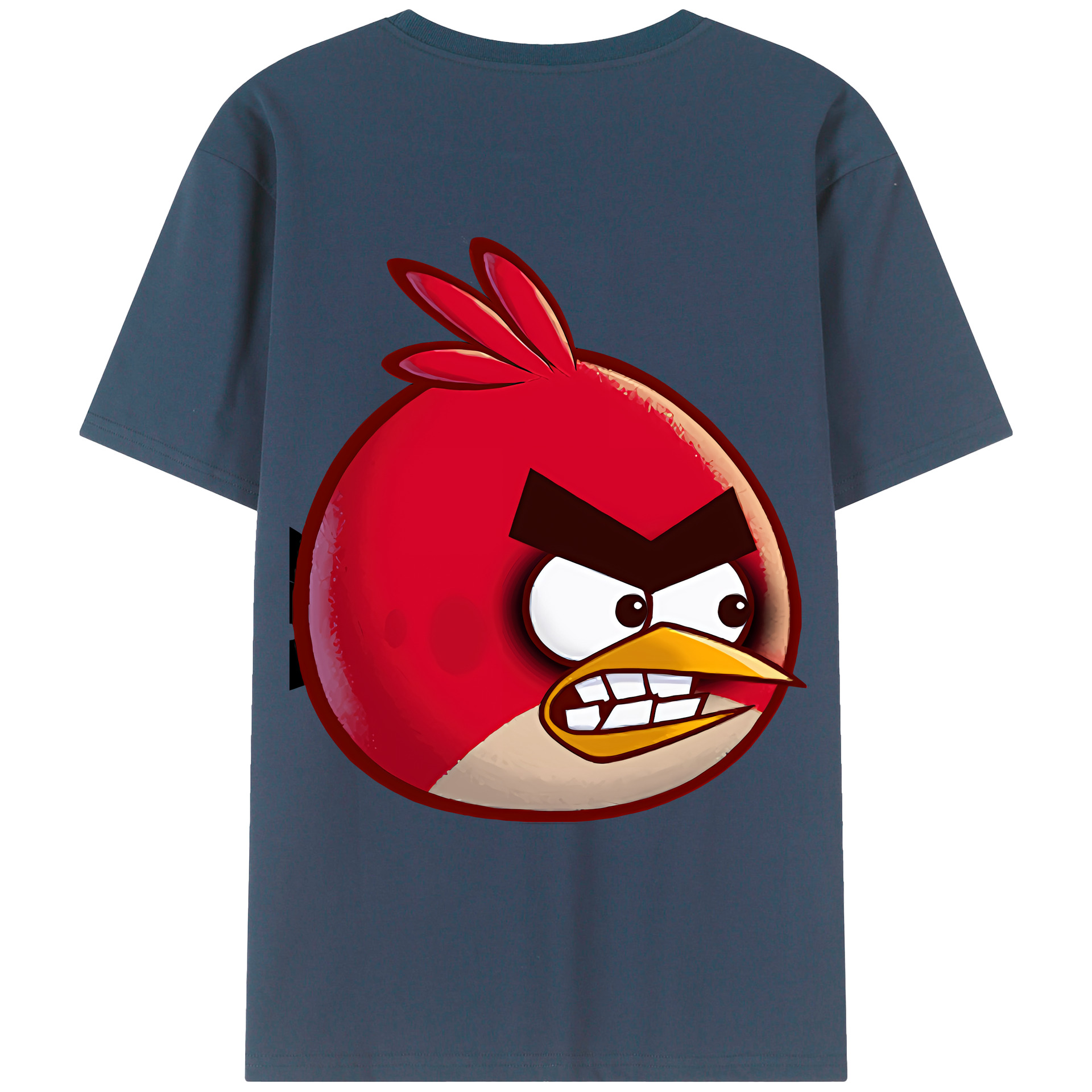 （画像用） Angry Birds アングリーバード 綿100％ メンズ半袖Tシャツ（バックプリント） 通気性