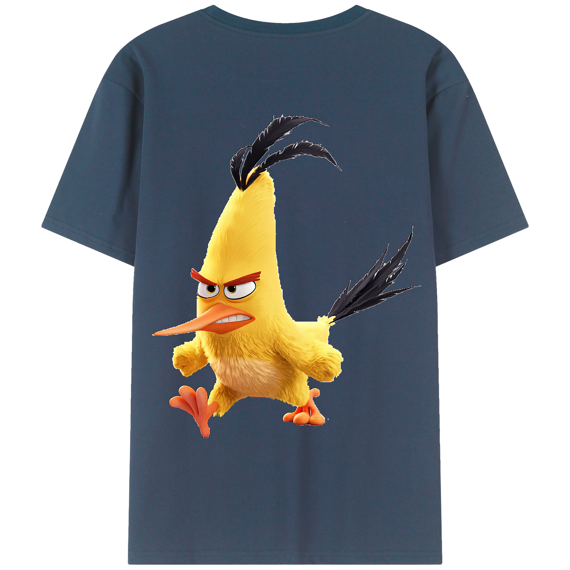 （画像用） Angry Birds アングリーバード 綿100％ メンズ半袖Tシャツ（バックプリント） 通気性