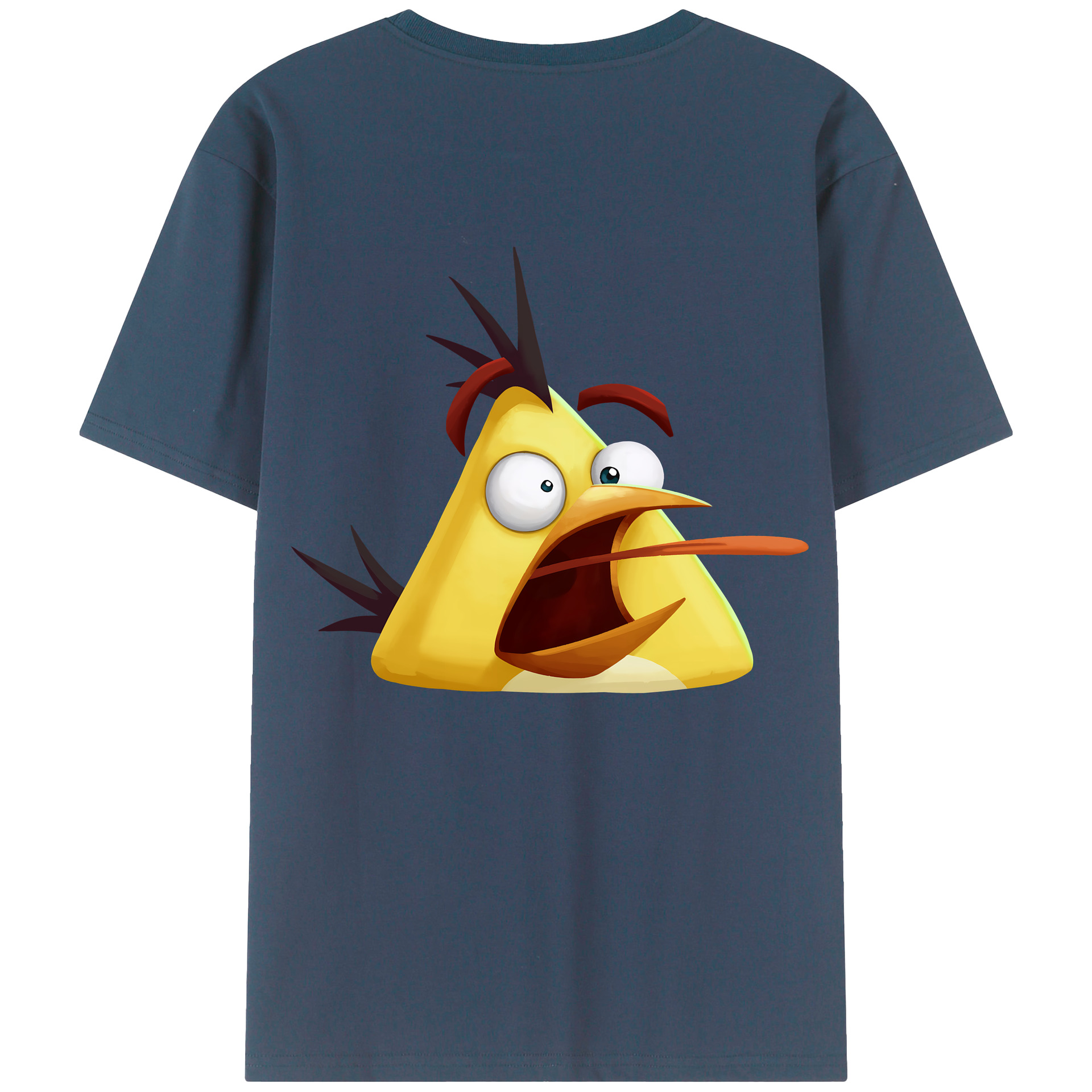 （画像用） Angry Birds アングリーバード 綿100％ メンズ半袖Tシャツ（バックプリント） 通気性