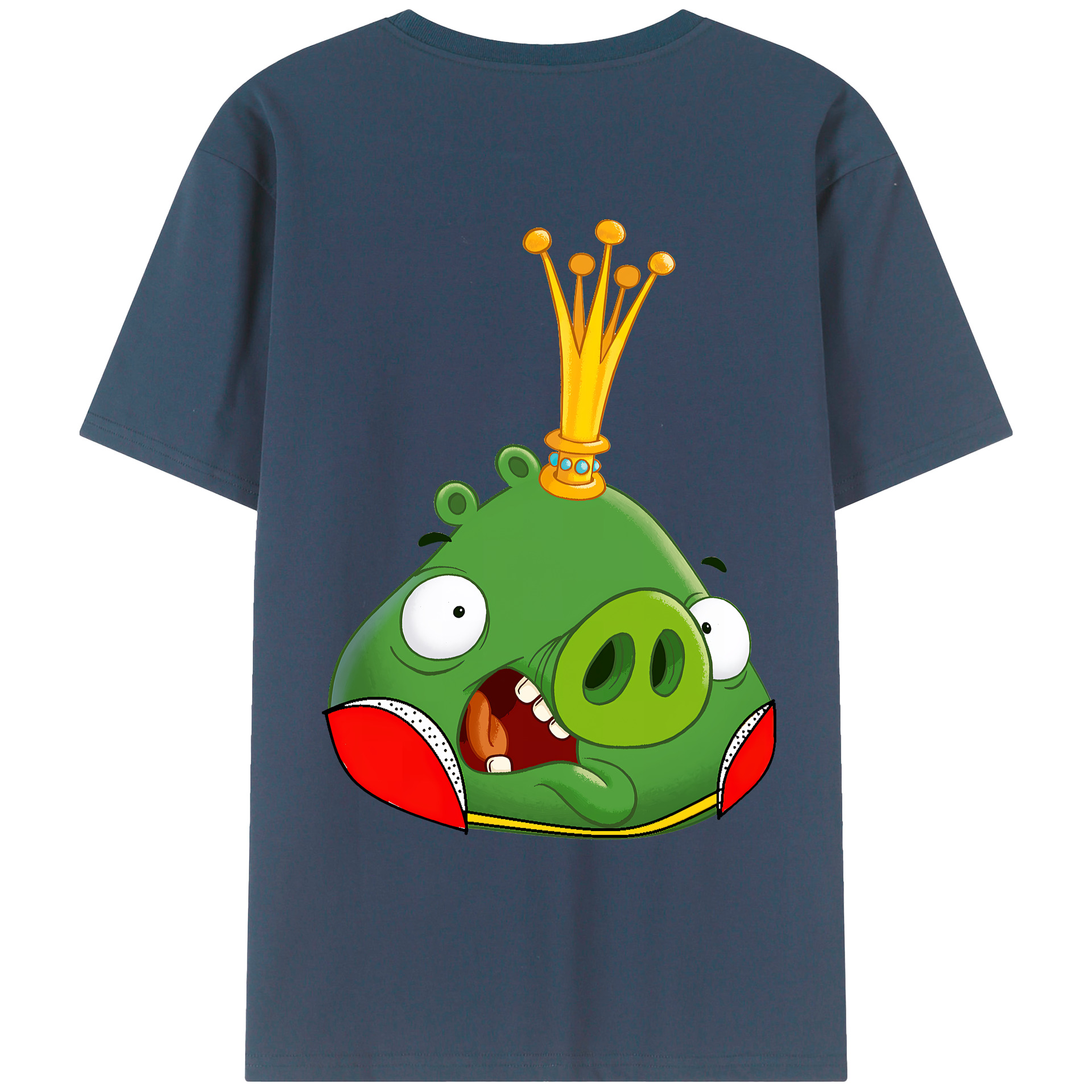 （画像用） Angry Birds アングリーバード 綿100％ メンズ半袖Tシャツ（バックプリント） 通気性