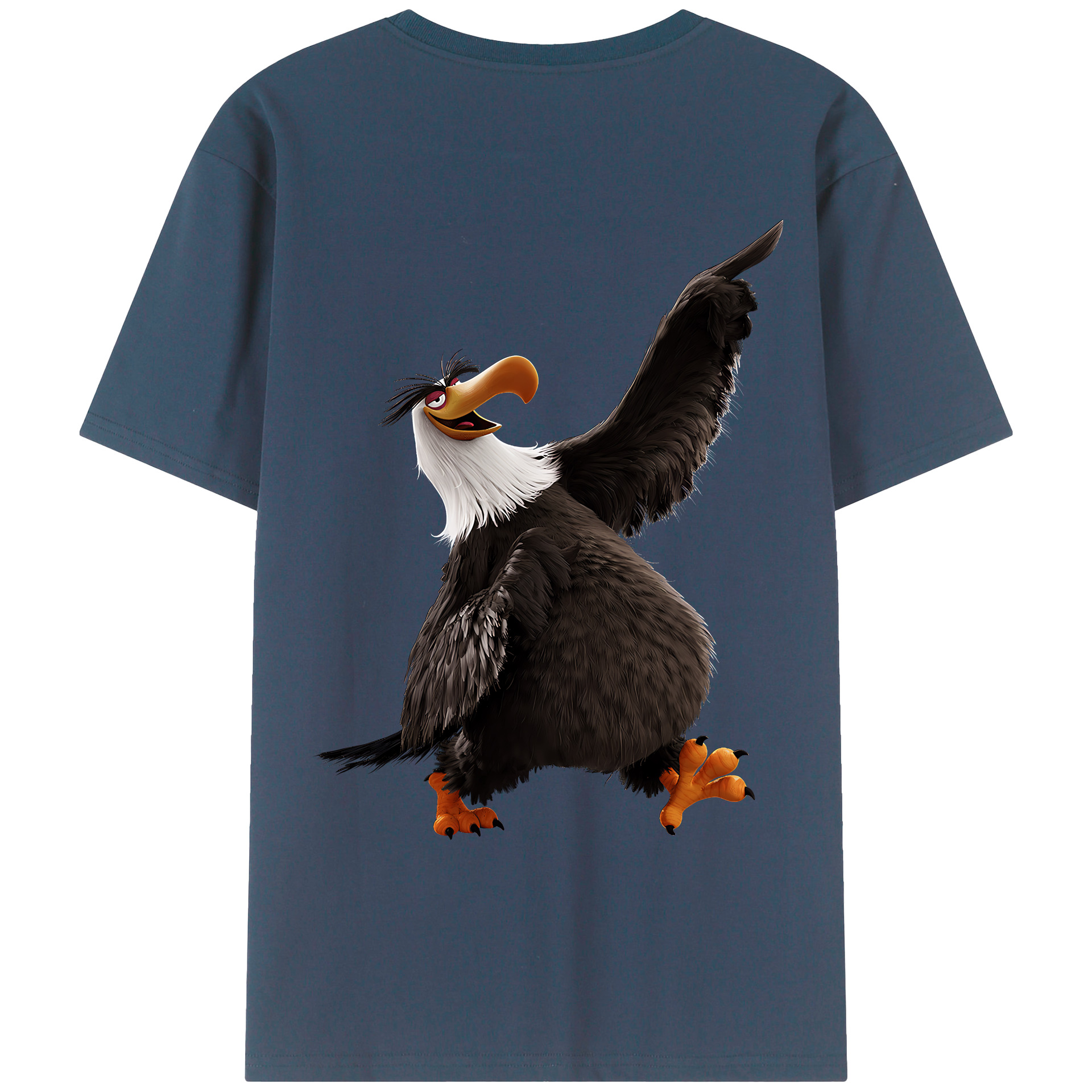 （画像用） Angry Birds アングリーバード 綿100％ メンズ半袖Tシャツ（バックプリント） 通気性