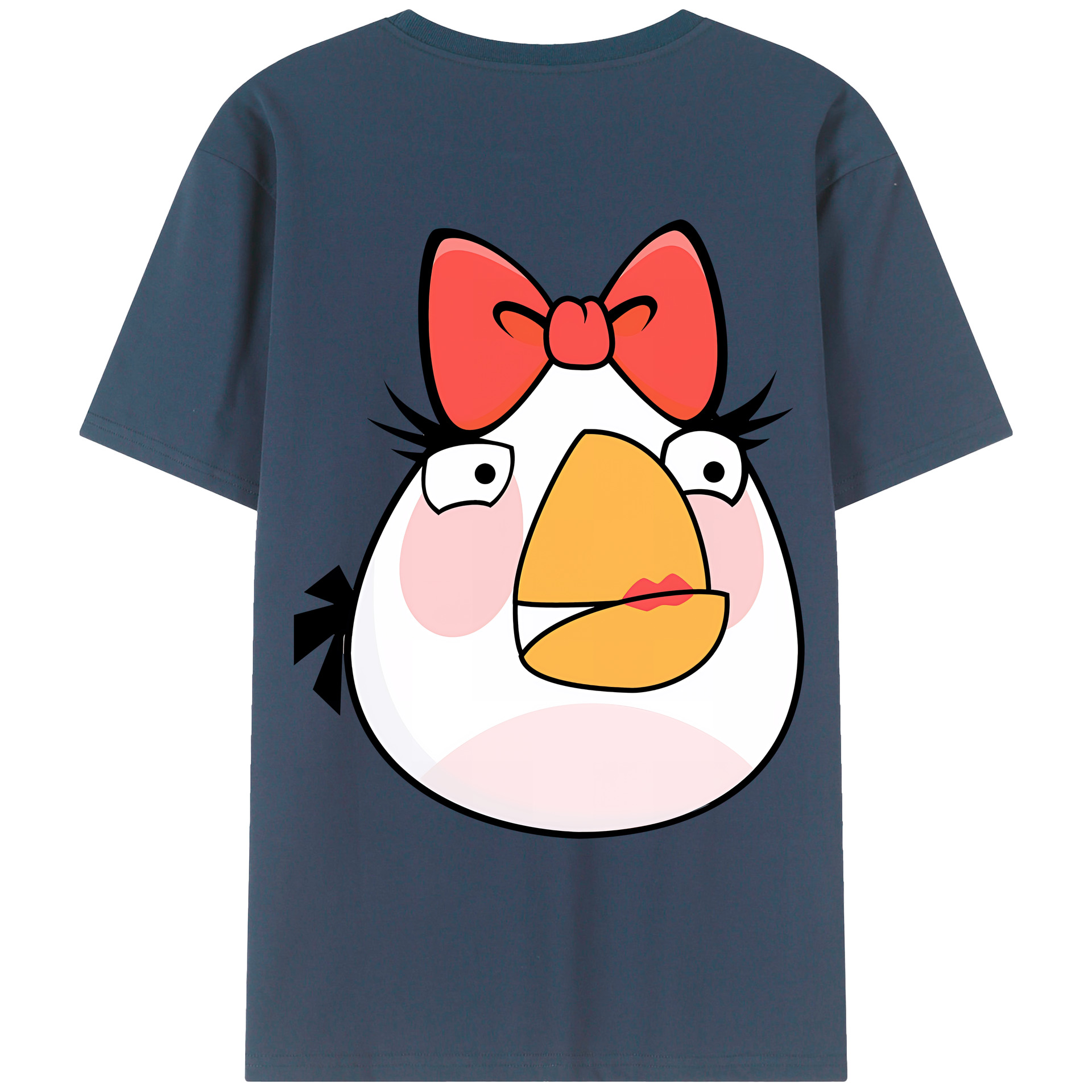 （画像用） Angry Birds アングリーバード 綿100％ メンズ半袖Tシャツ（バックプリント） 通気性