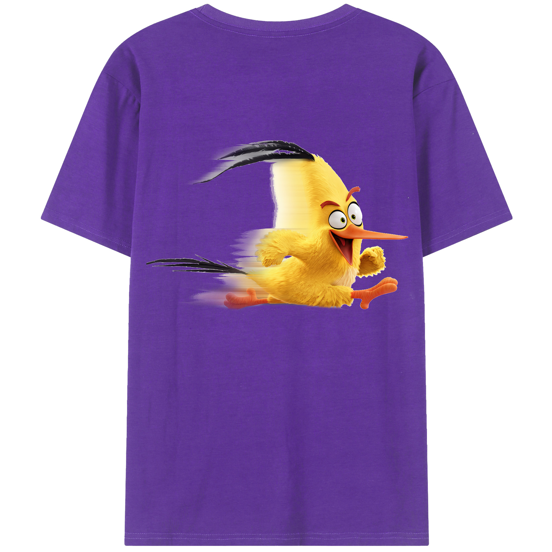 （画像用） Angry Birds アングリーバード 綿100％ メンズ半袖Tシャツ（バックプリント） 通気性