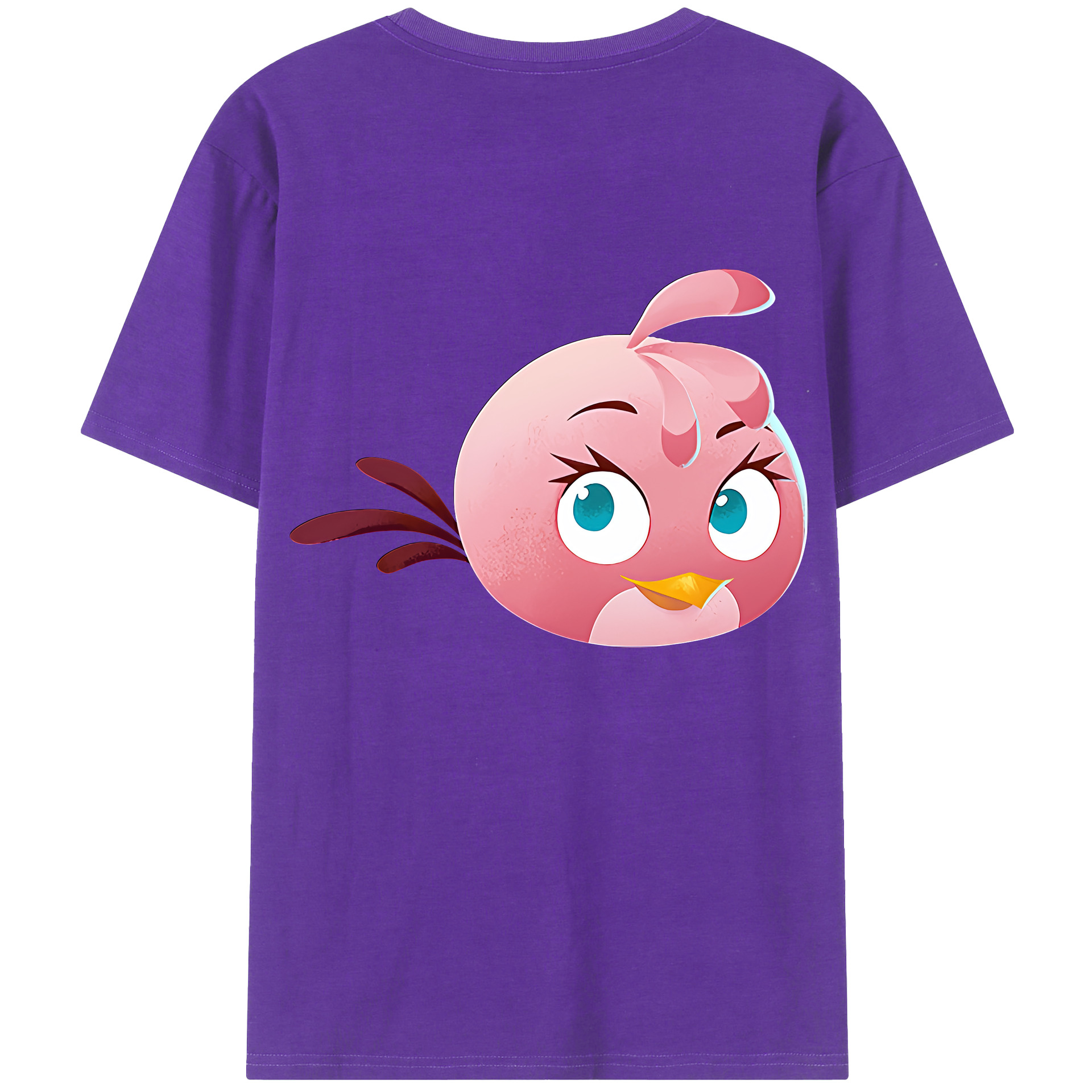 （画像用） Angry Birds アングリーバード 綿100％ メンズ半袖Tシャツ（バックプリント） 通気性