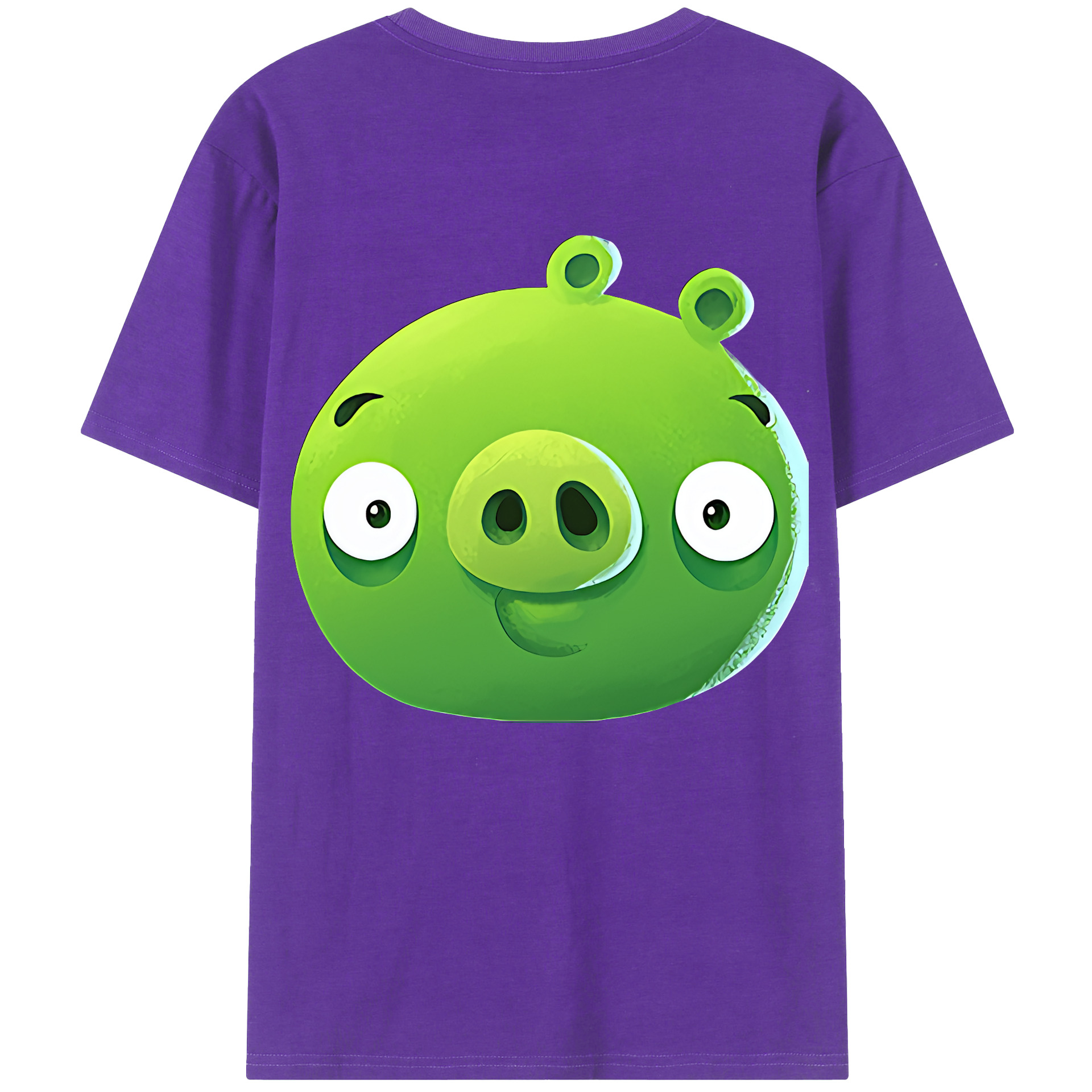（画像用） Angry Birds アングリーバード 綿100％ メンズ半袖Tシャツ（バックプリント） 通気性